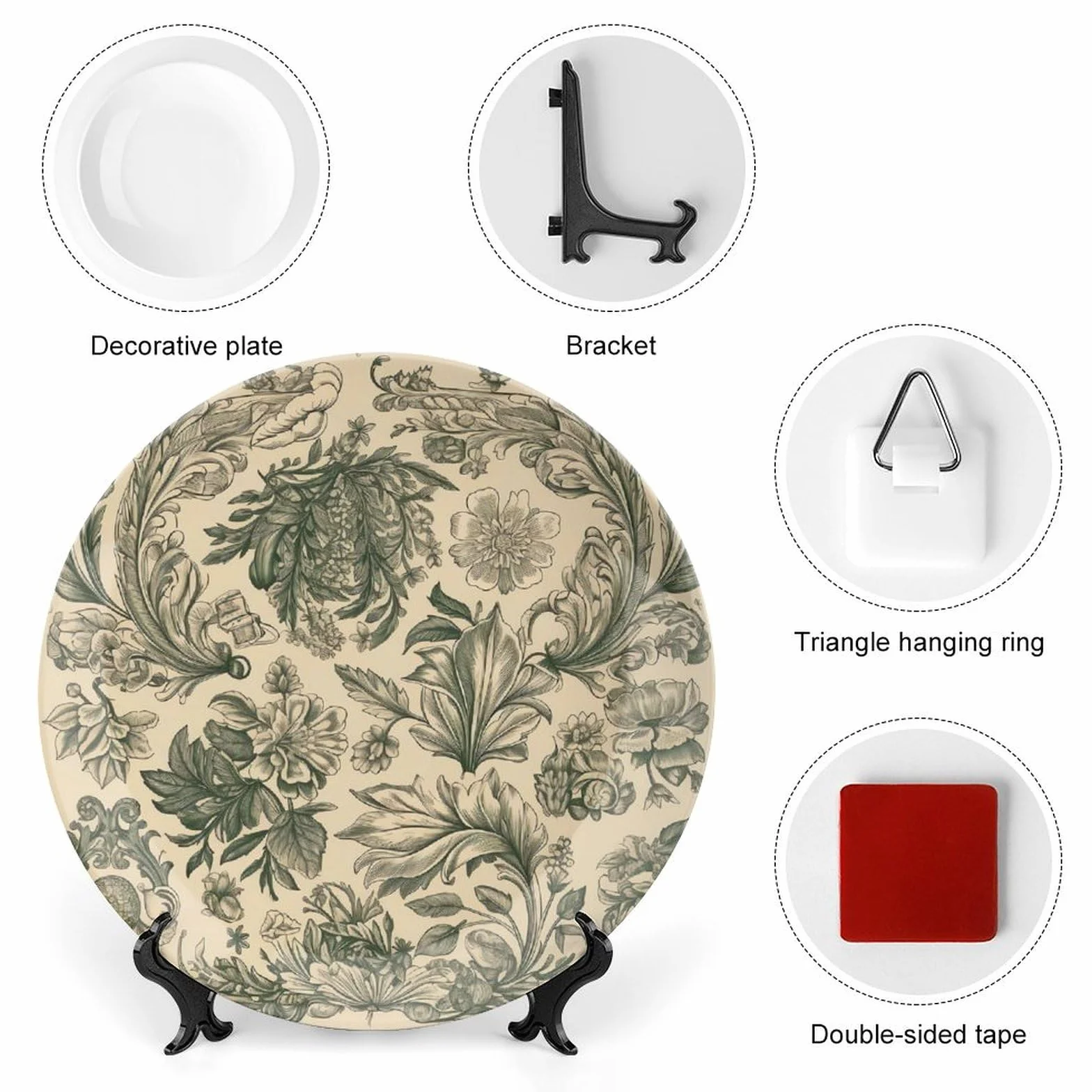 Piatti decorativi in porcellana cinese 7 pollici parete ceramica supporto espositivo