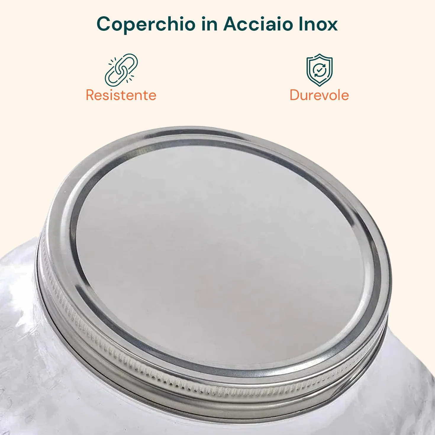 Avilia Dispenser Bevande in Vetro 8 Litri Rubinetto Acciaio Inox per Acqua e Bibite con Infusore