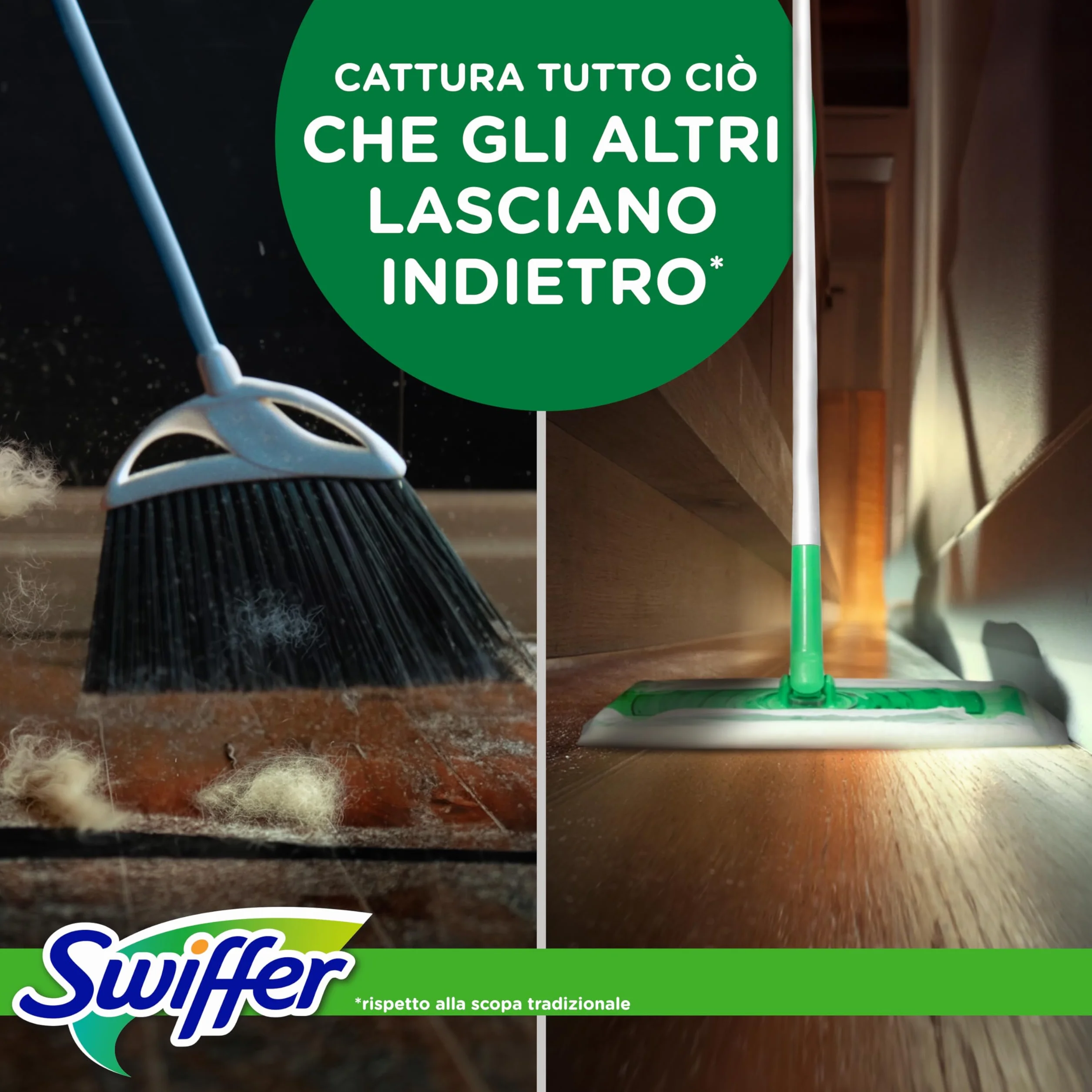 Swiffer Panni Cattura Polvere 216 Microfibra Dry per Pavimenti e Peli Animali
