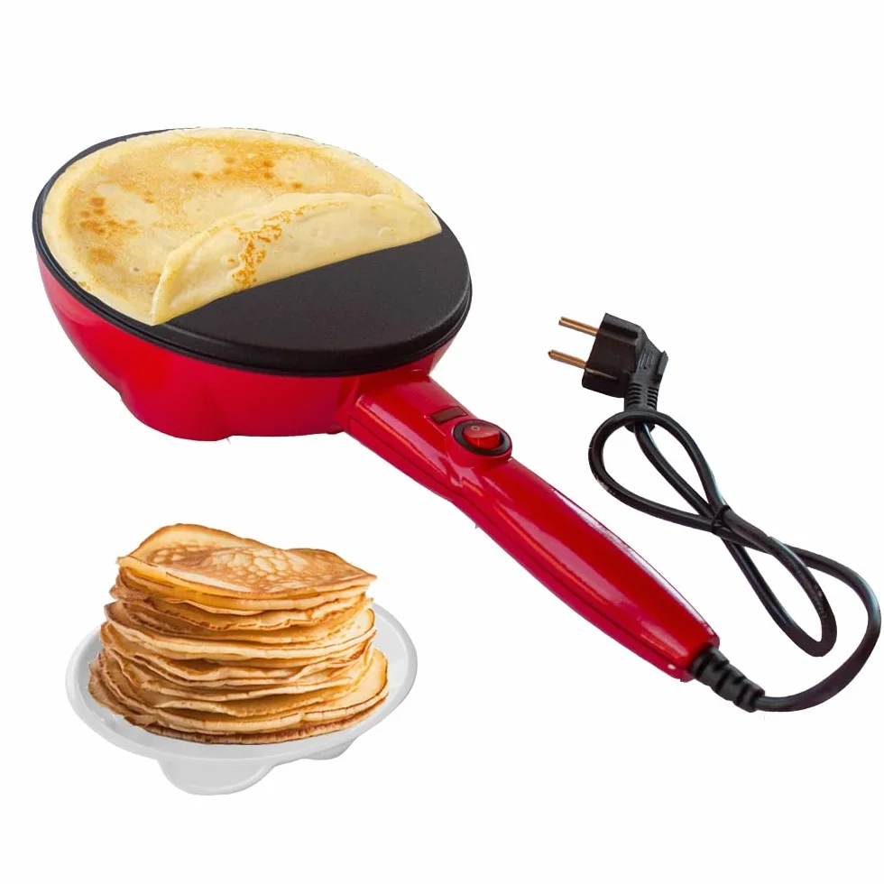 BEHOME Crepiera Elettrica 800W, Piastra per Crepes Antiaderente, Diametro 20 cm