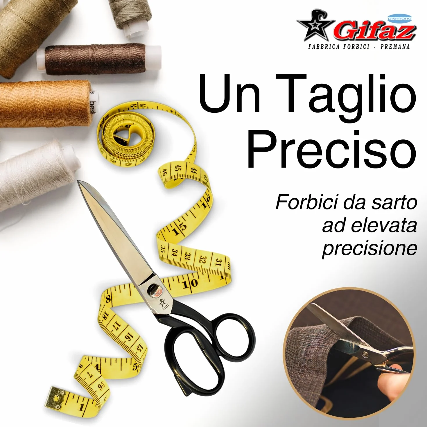 Forbici da Sarta Professionali 23,50 cm Acciaio al Carbonio TAGLIATUTTO Made in Italy