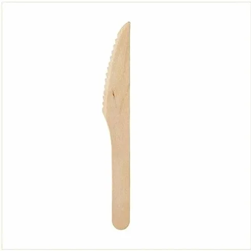 Coltelli in Legno di Betulla VIRSUS 500, Posate Monouso Biodegradabili Compostabili 100% Naturale 16 cm
