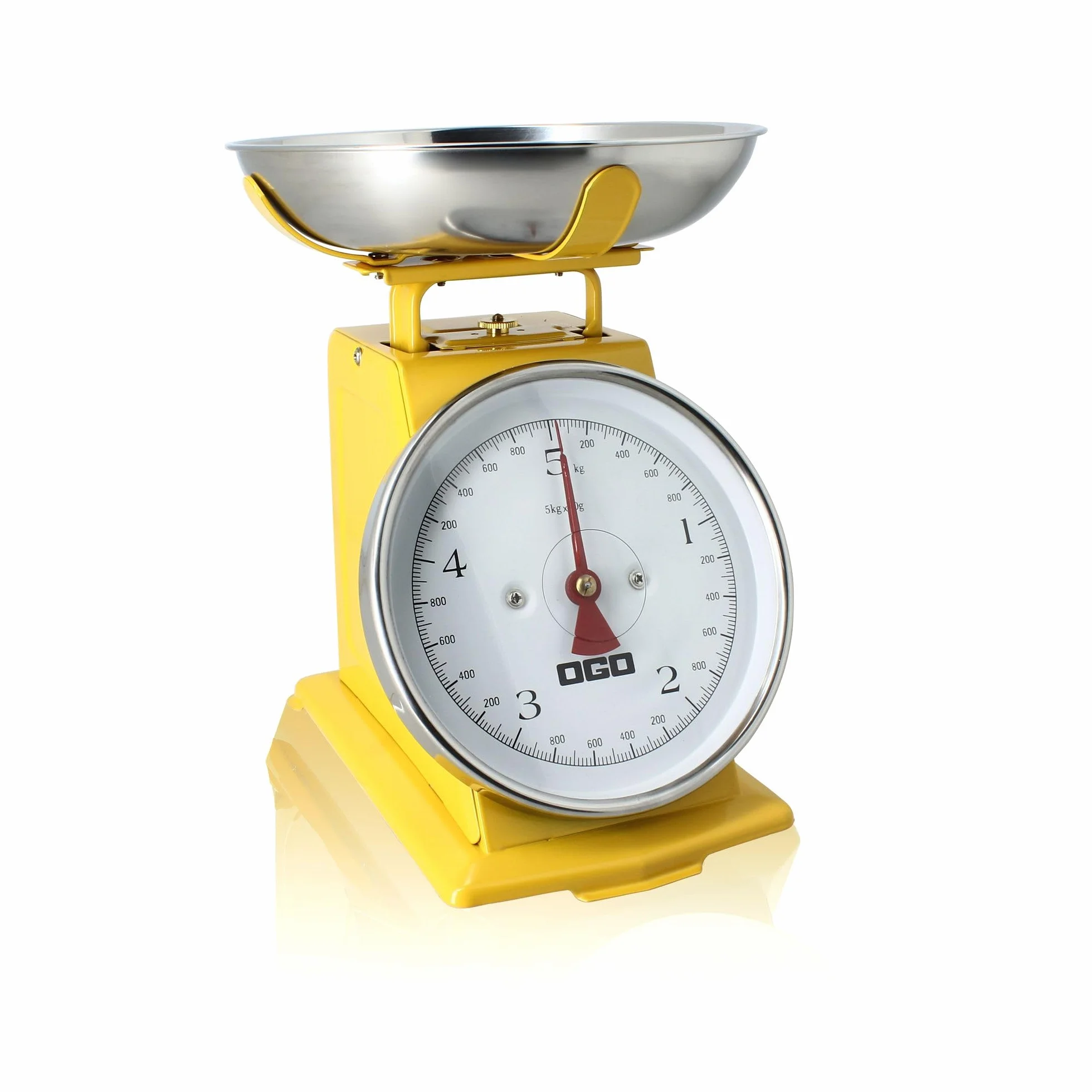 OGO LIVING - Bilancia meccanica in acciaio inossidabile giallo 5 kg graduazione 20 g - 7915022