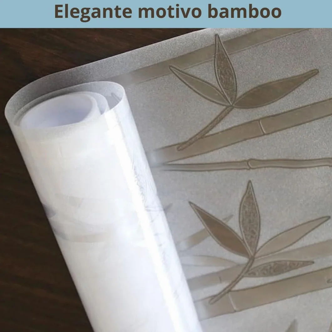 Pellicola decorativa Vetri (Bamboo, 60 x 200 CM) Protezione Privacy Autoadesiva senza colla Anti UV senza Residui Facile Applicazione Finestre Doccia Aderenza Statica Rimovibile Riutilizzabile