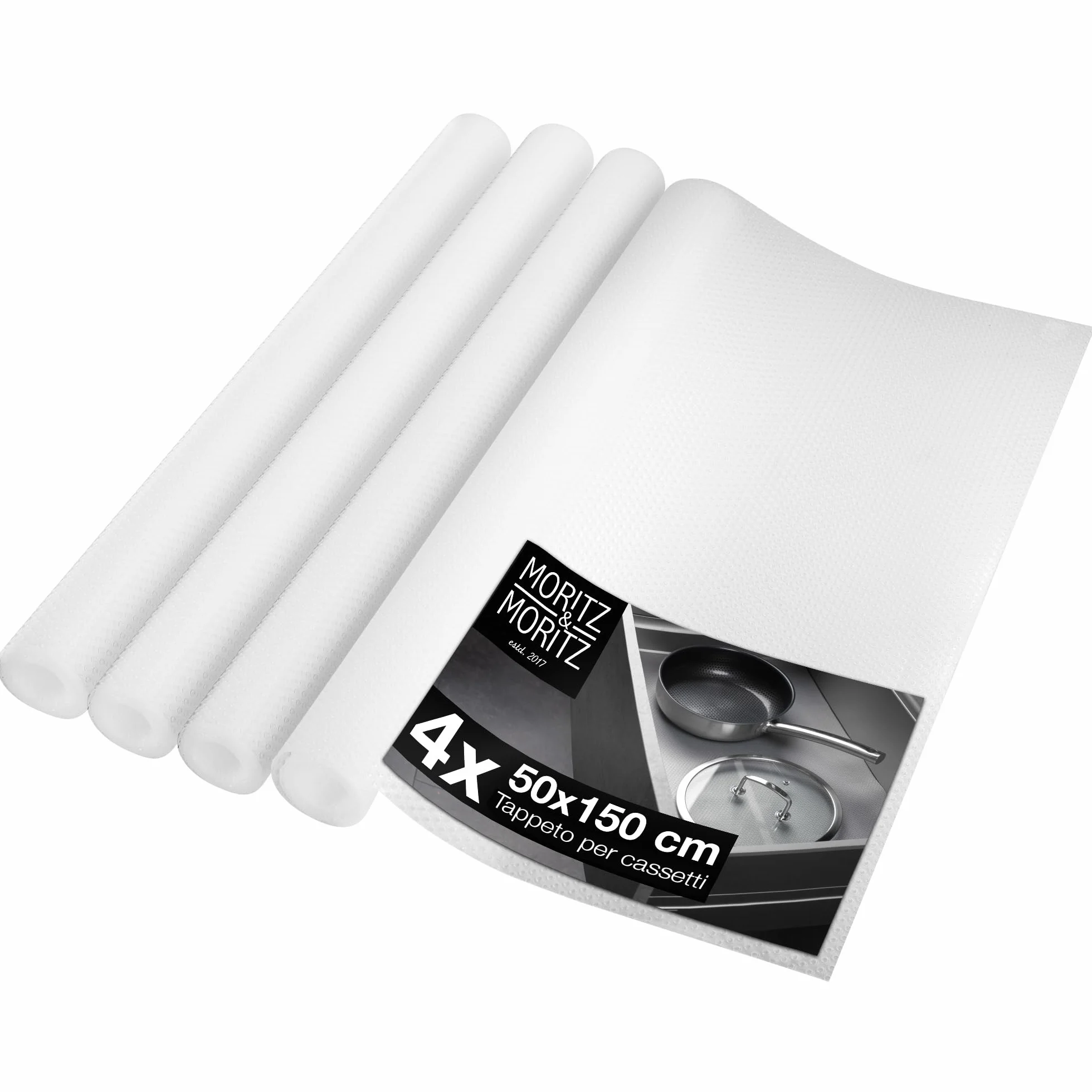Moritz & Moritz 4x Rivestimento Cassetti Cucina 50x150 cm Tappetino antiscivolo - Incl. 20 adesivi