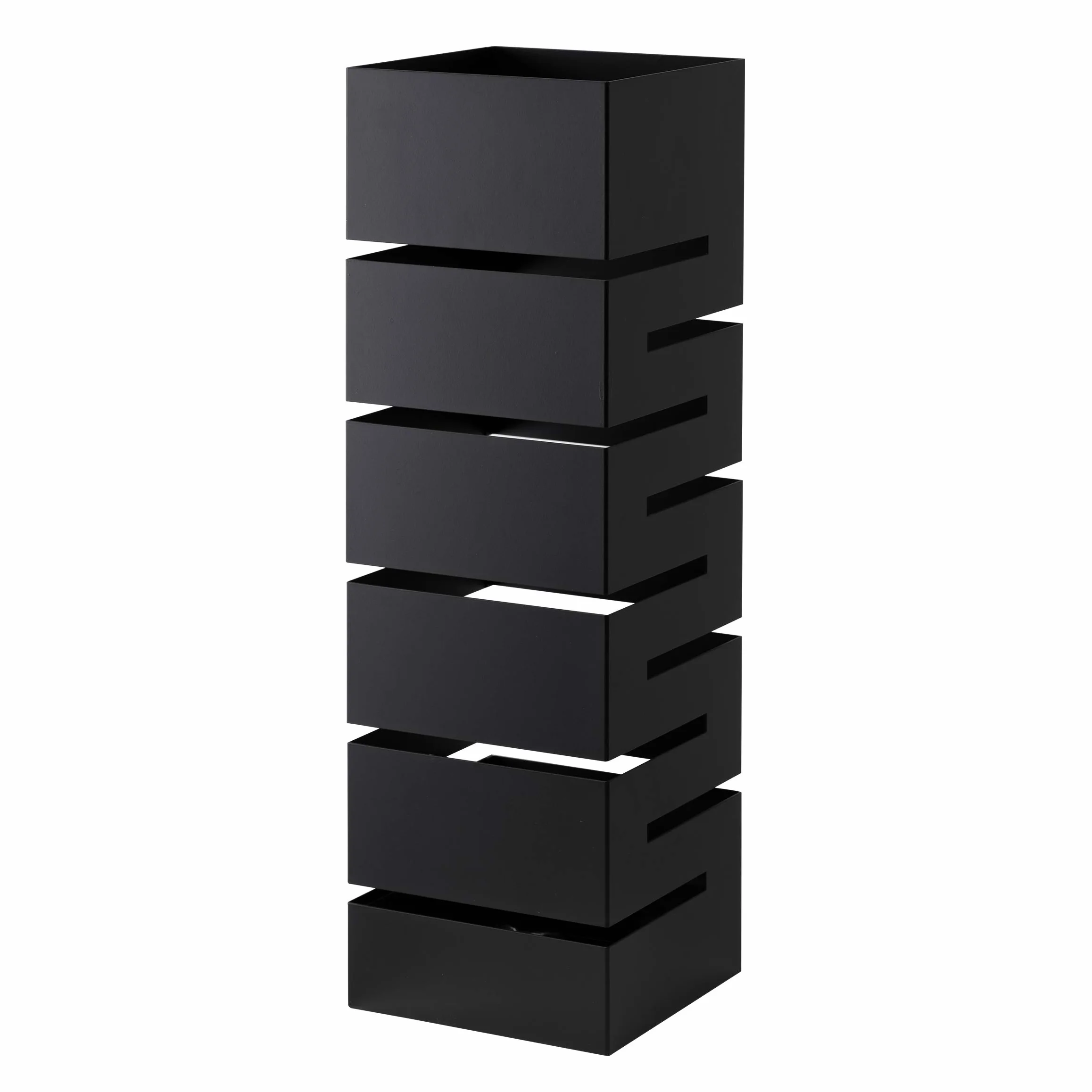 Baroni Home Portaombrelli Design Moderno Porta Ombrelli in Metallo Nero Geometrico con 2 Gancini e Vaschetta Scolapioggia Rimovibile 15,5X15,5X49 cm…