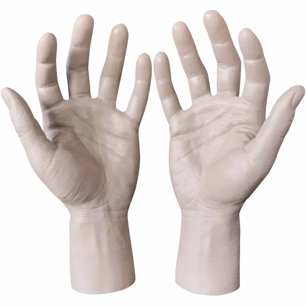 Manichino a Grandezza Naturale in PVC Realistico Mano Sinistra e Destra per Gioielli Guanti Display