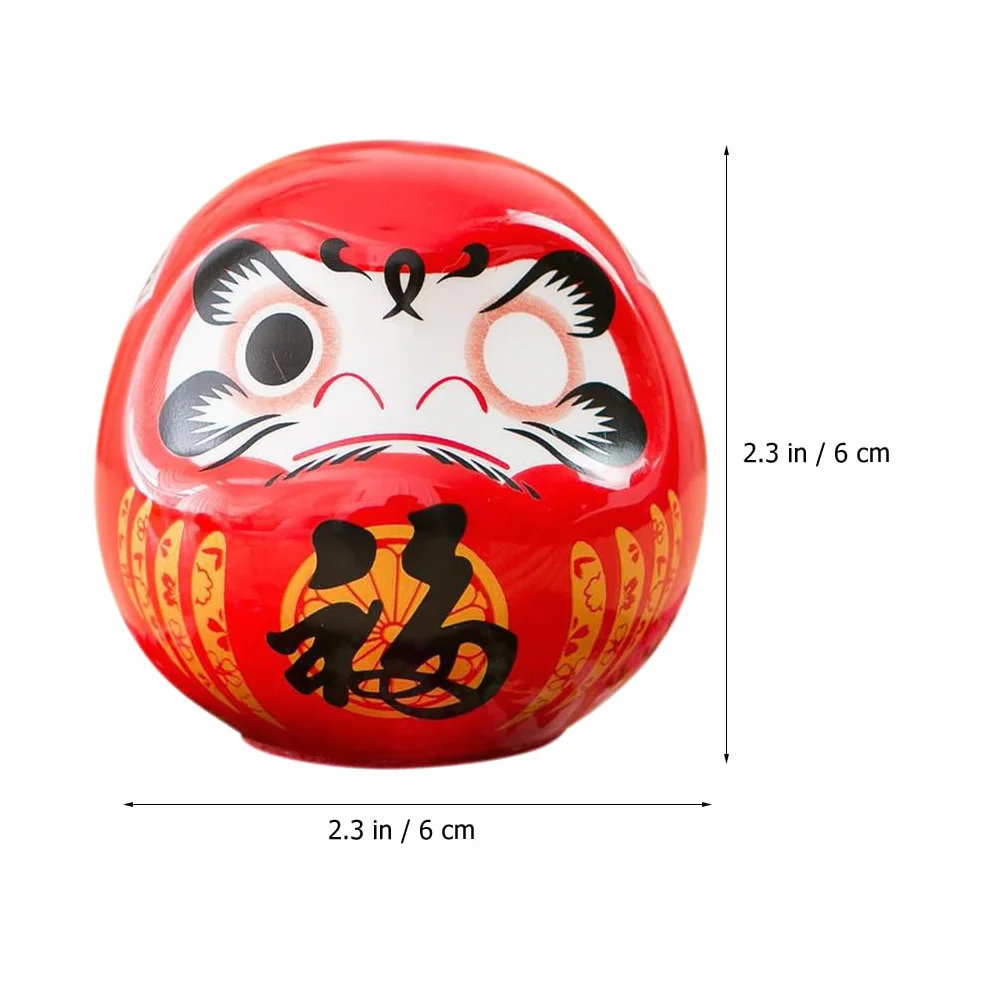 PRETYZOOM Ceramiczna Japońska Daruma Statua Fortuny Figurka Porcelanowa Miniatura
