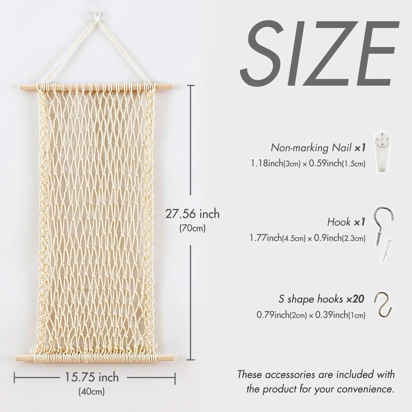 Pretty Jolly Organizer da parete per gioielli con 20 ganci a forma di S, collane, orecchini, bracciali, anelli (giallo)