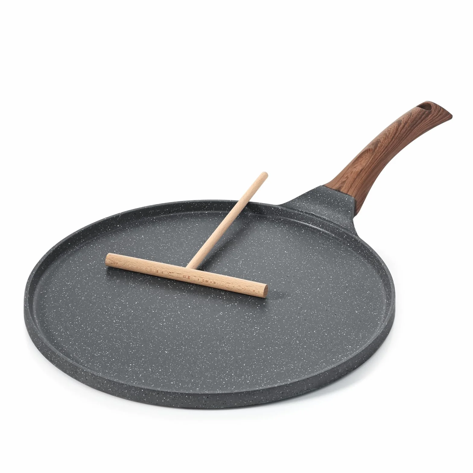 SENSARTE Padella per Crepe 26cm Antiaderente Granito Crepiera con Distributore Impasti Induzione