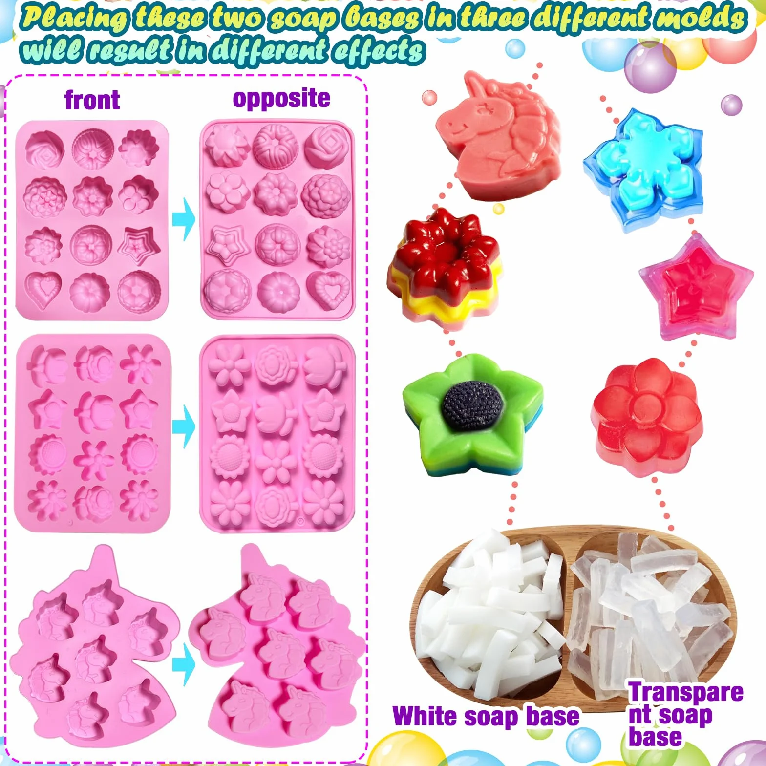 Kit Sapone Fai Da Te 500g 19 Forme 7 Pigmenti 2 Oli Essenziali 2 Sacchetti Strumenti