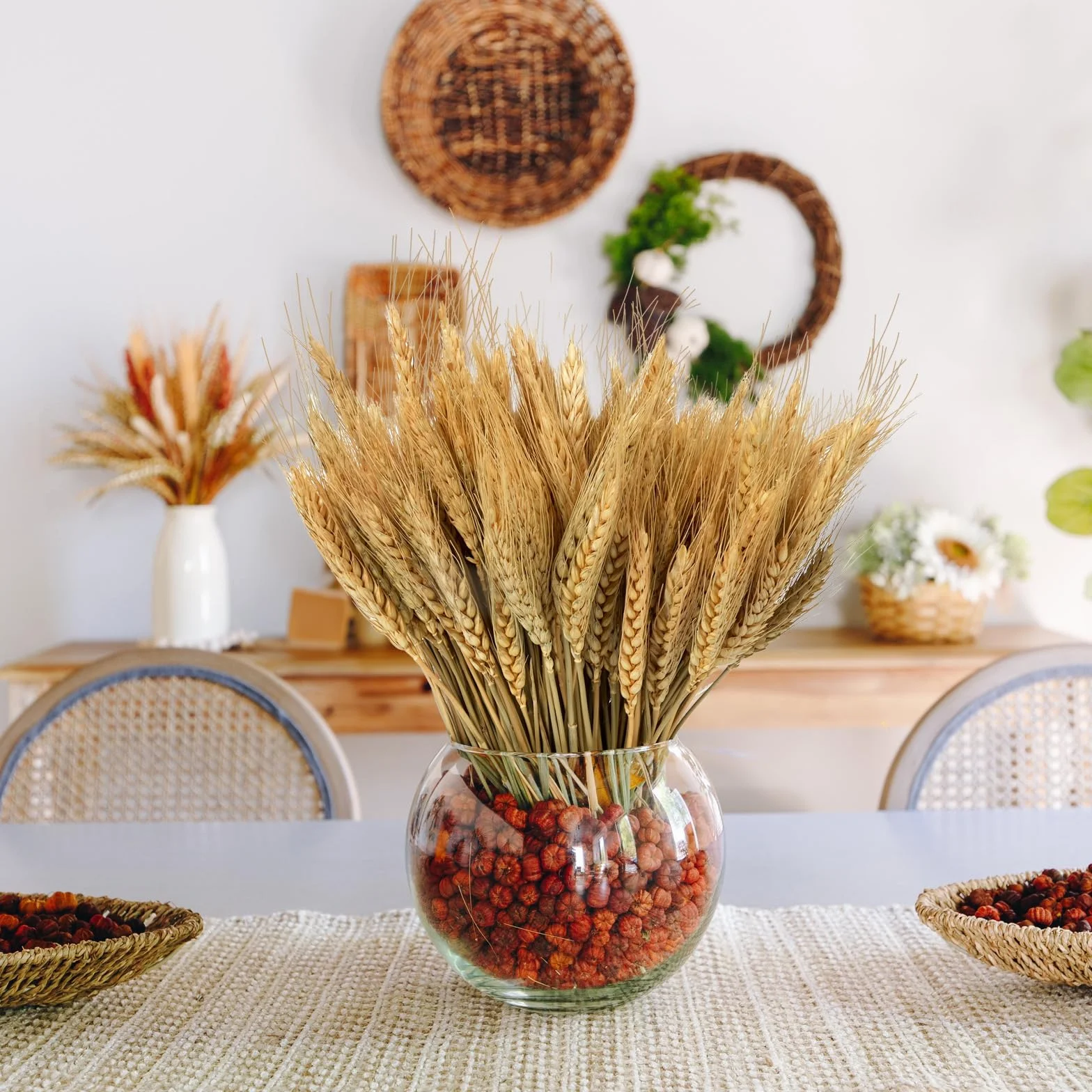 300 Pezzi Spighe di Grano Decorative Fiori Secchi per Decorazione Casa Matrimonio