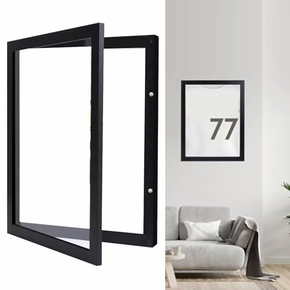 Cornice in legno per maglietta da calcio, cornice shadow box resistente ai raggi UV per magliette e maglie, adatta per la decorazione di casa e ufficio (14 * 18 pollici / 35,5 x 45,7 cm)