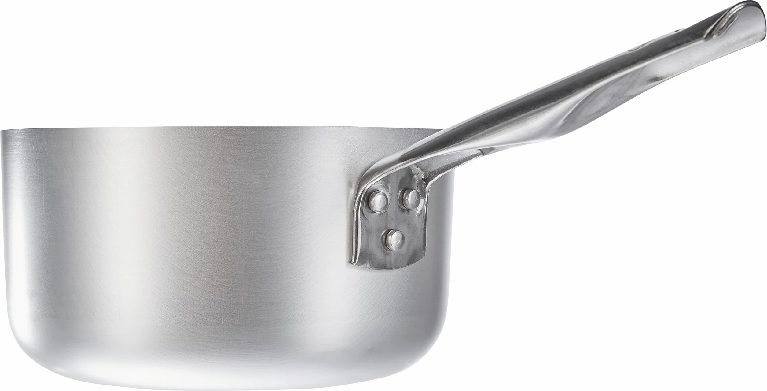Pentole Agnelli Linea Alluminio 3 mm Professionale Casseruola Alta con Manico Inox, Argento, 18 cm