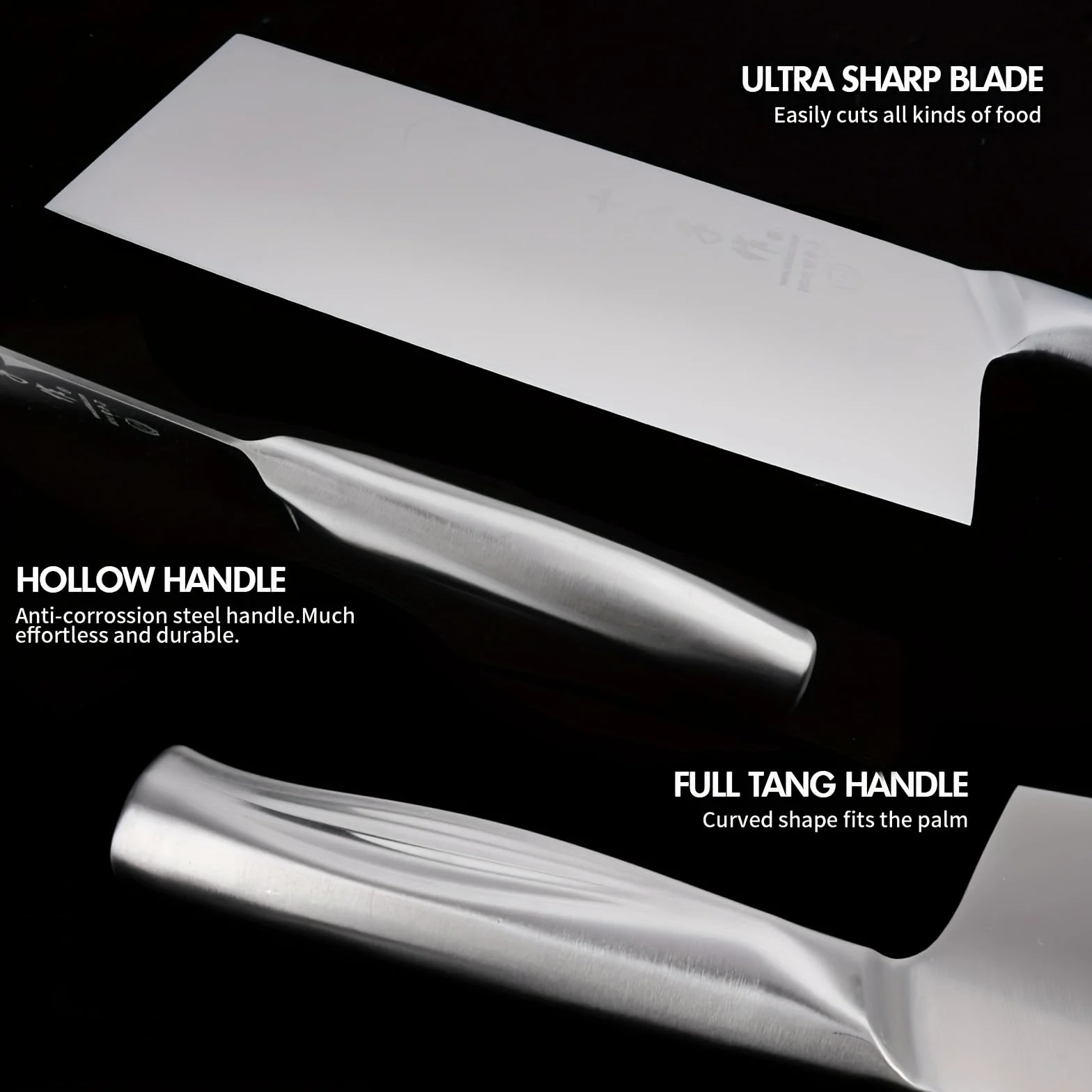 SHI BA ZI ZUO Mannaia Cinese Coltello da Cucina Argento YZH001
