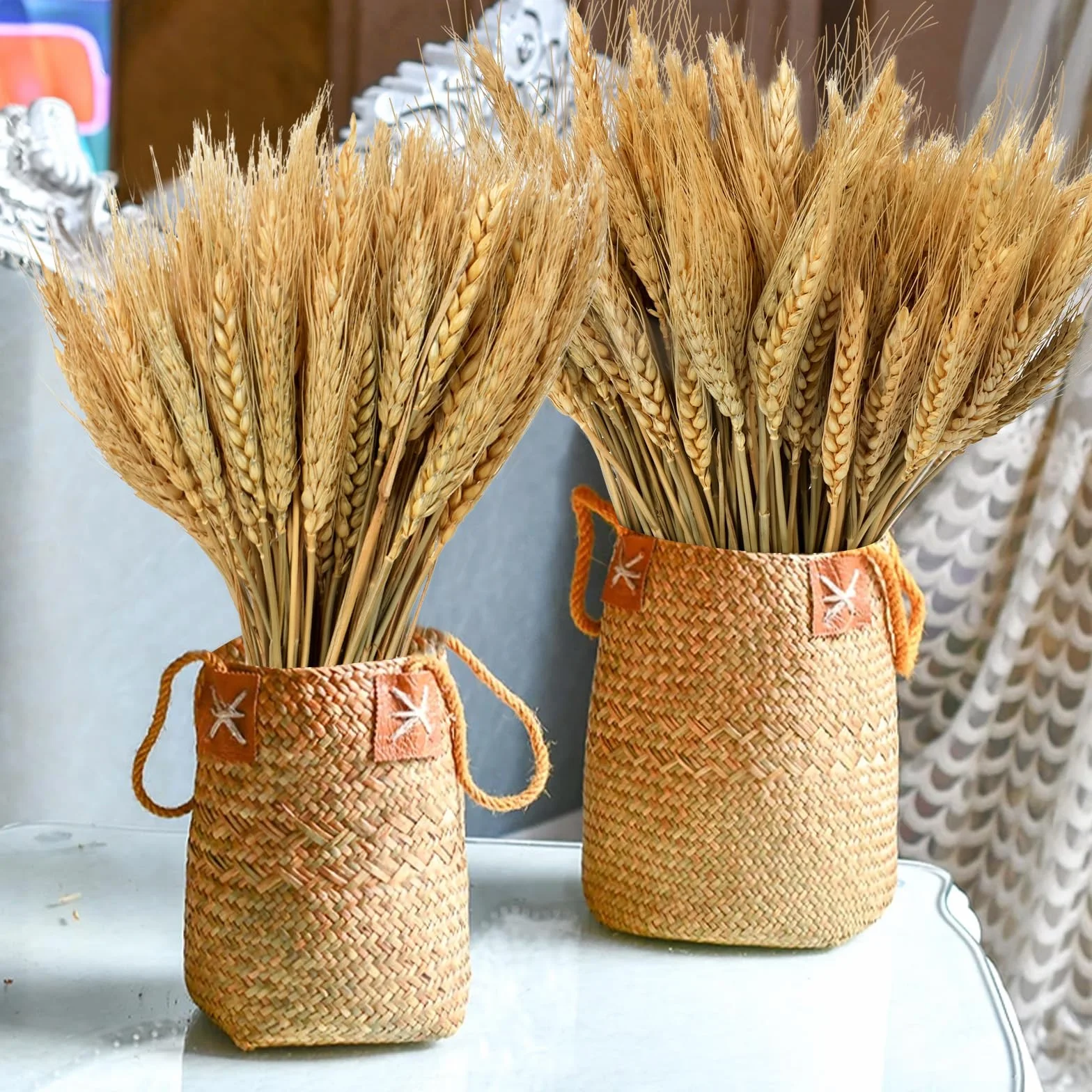 300 Pezzi Spighe di Grano Decorative Fiori Secchi per Decorazione Casa Matrimonio