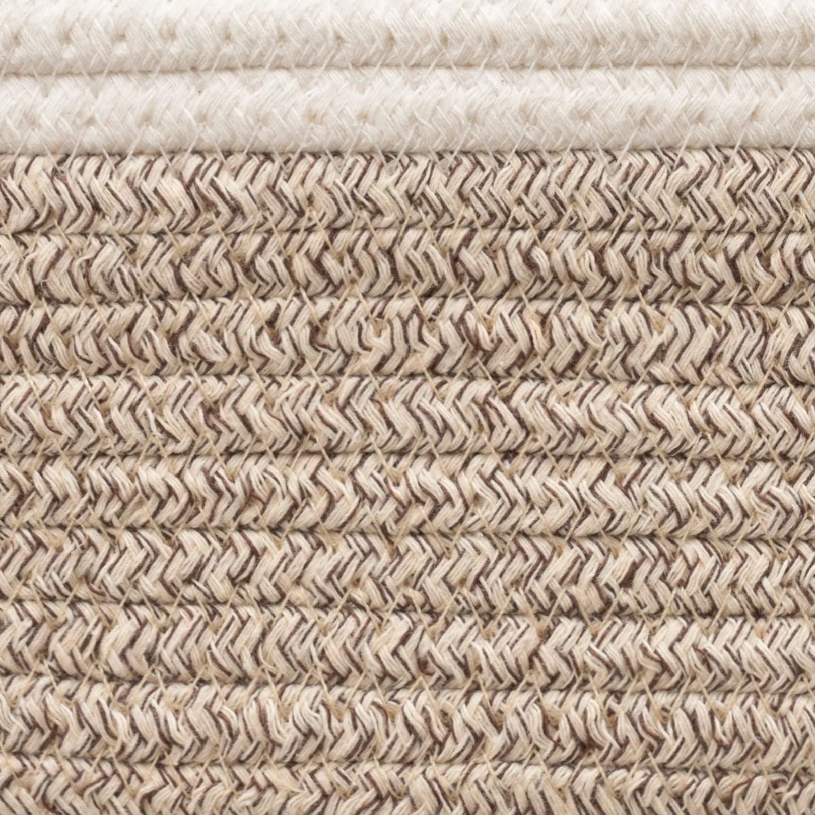 La Jolíe Muse Cesto in Corda di Cotone Cestini Portaoggetti con Manici Set di 3 Bianco Marrone