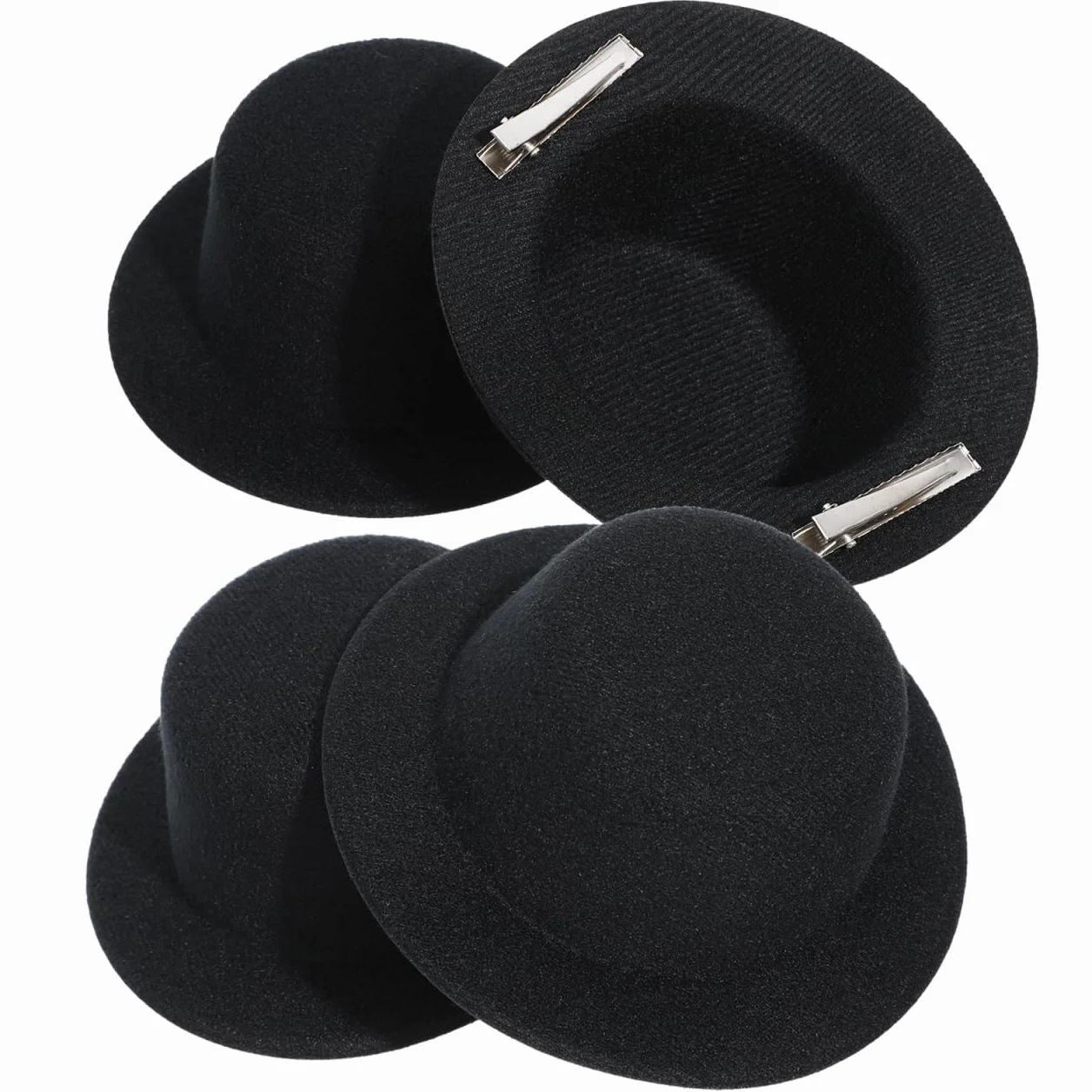 UPKOCH Set di 4 Mini Cappelli a Cilindro Neri per Artigianato Bambole Decorazioni