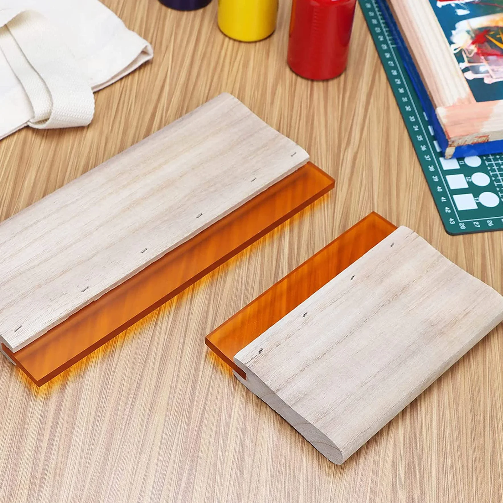 Kit per Serigrafia 9 Pezzi, Cornici in Legno, Pellicole Impermeabili, Raschietto