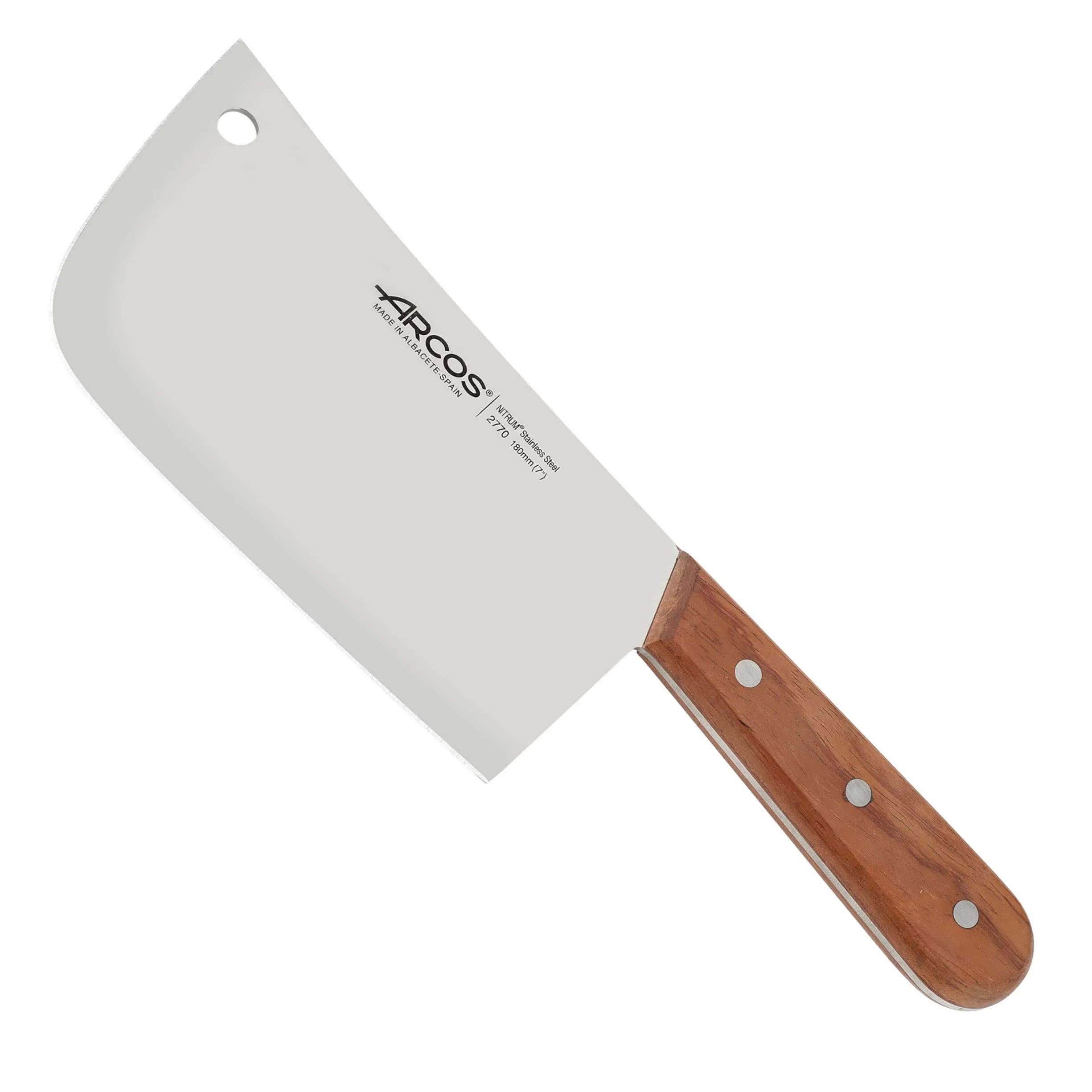 Arcos Serie Atlantico Mannaia da Cucina Lama Acciaio Inossidabile Nitrum 180 mm 380 gr Manico Legno Palissandro