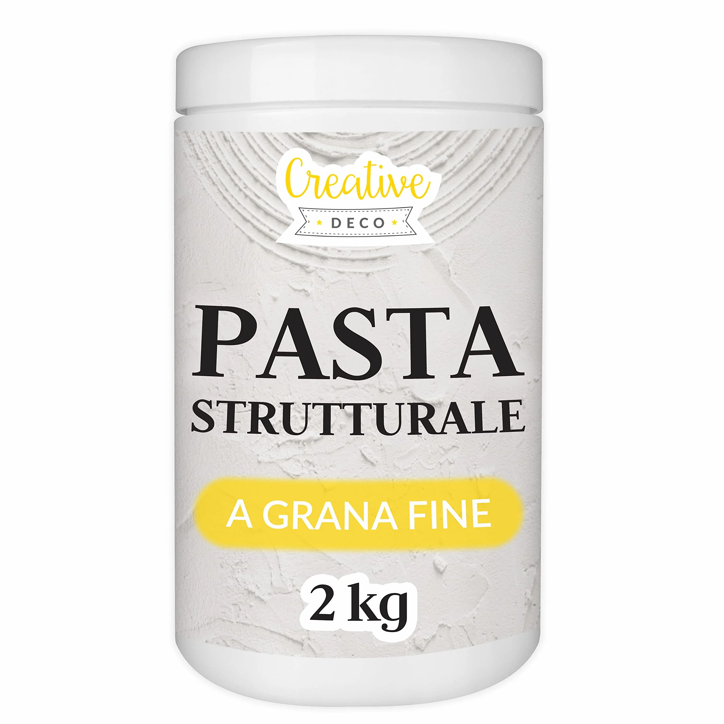 Creative Deco Pasta Strutturale a Grana Fine 2kg Massa Bianca Modellabile per Effetti 3D