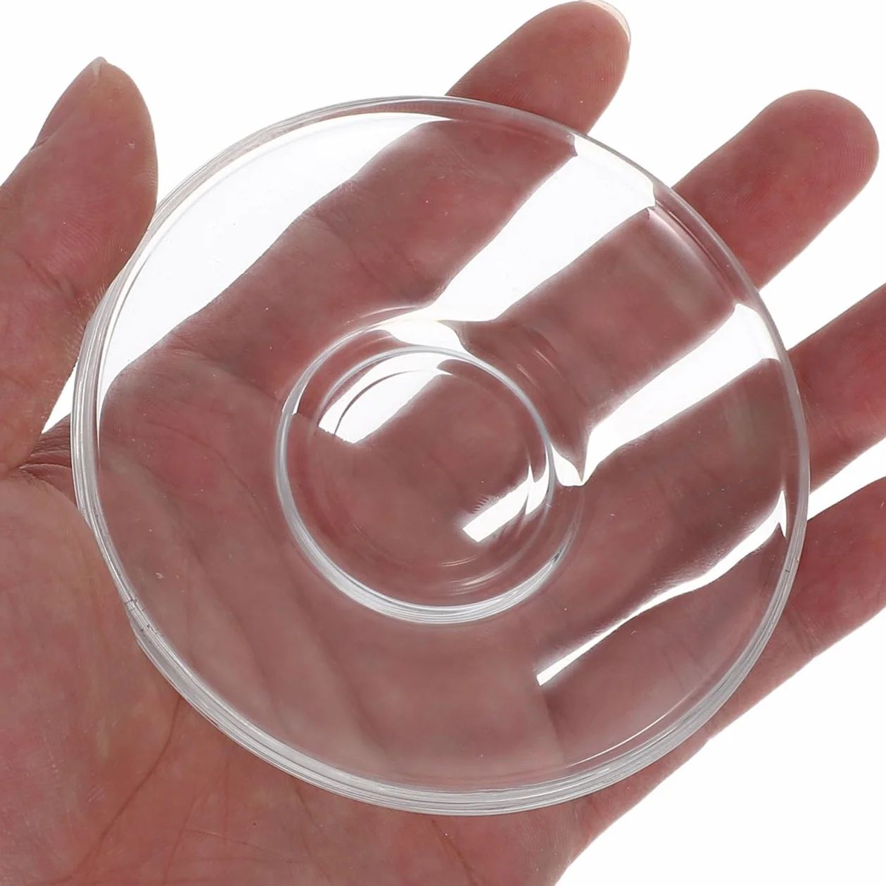 ULTECHNOVO 6 sottobicchieri decorativi in vetro trasparente, set di piattini rotondi per tazze da dessert snack, protezione da tavolino dal design elegante