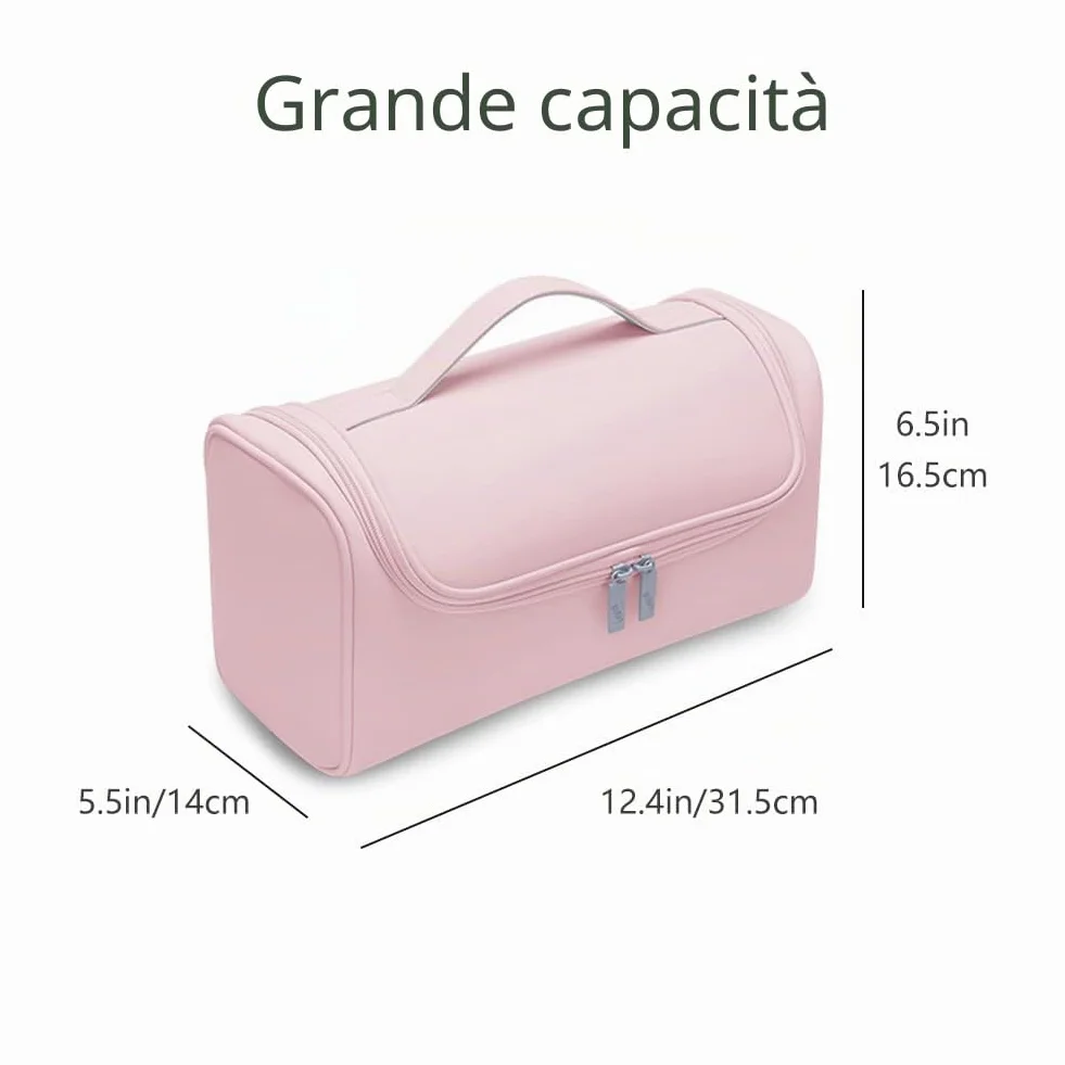 Custodia da Viaggio Impermeabile Compatibile con Dyson Airwrap/Supersonic - Organizer Portatile con Gancio per Arricciacapelli, Accessori e Styler - Borsa Multitasche Protettiva (Rosa)
