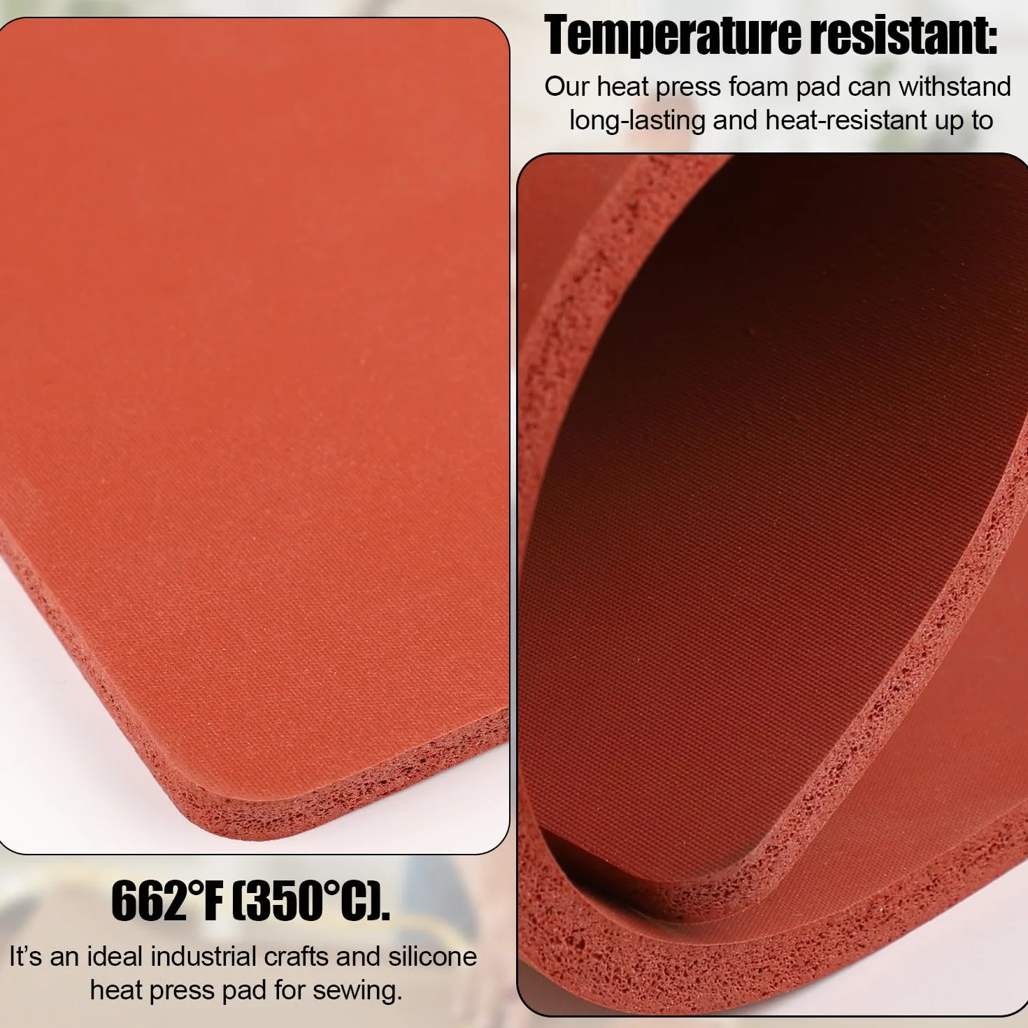 Tappetino per Pressa a Caldo in Silicone 38x38cm 0,8cm Doppio Lato Resistente al Calore