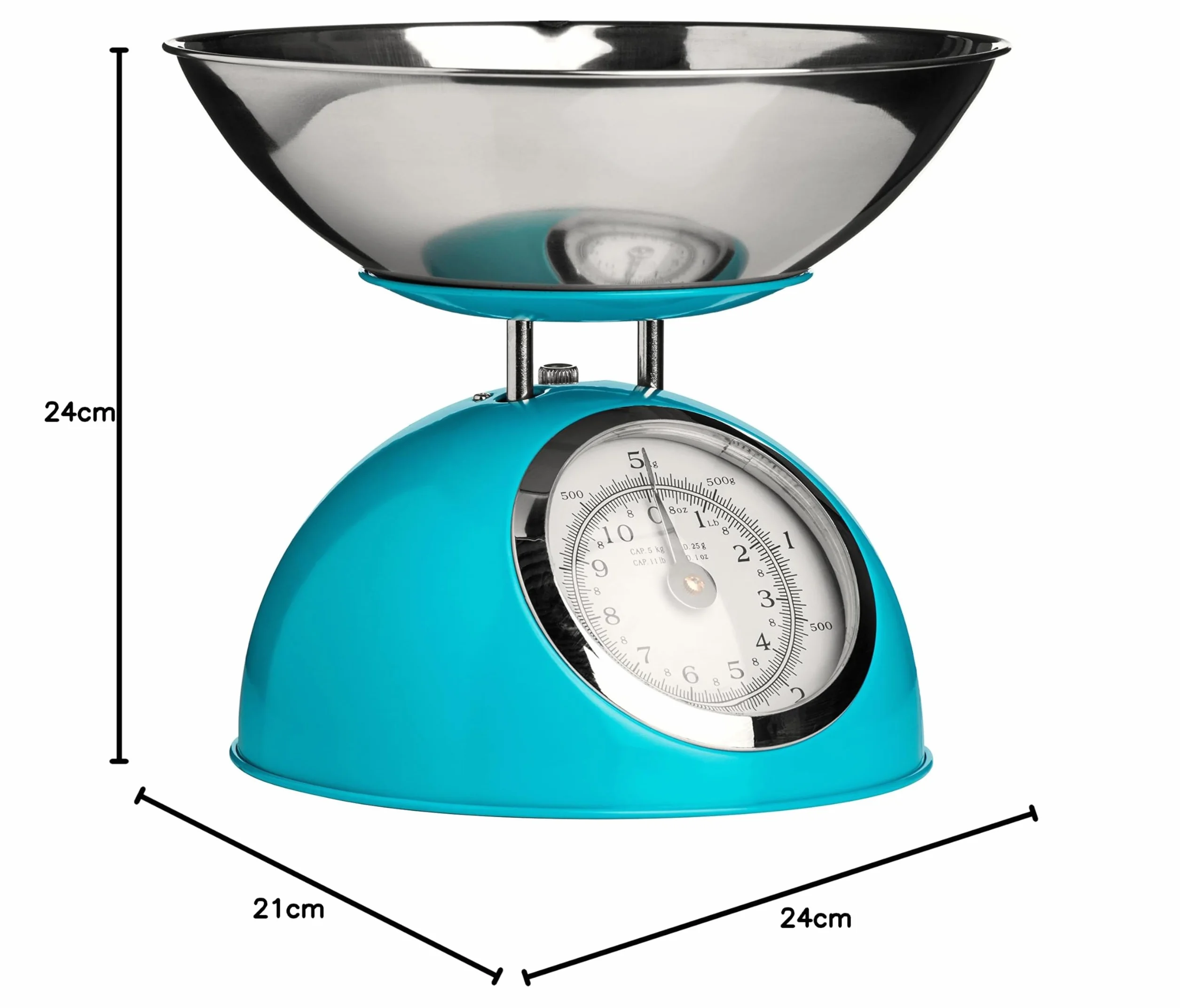 Bilancia da Cucina 5 kg con Ciotola in Acciaio Inox Blu PREMIER Housewares