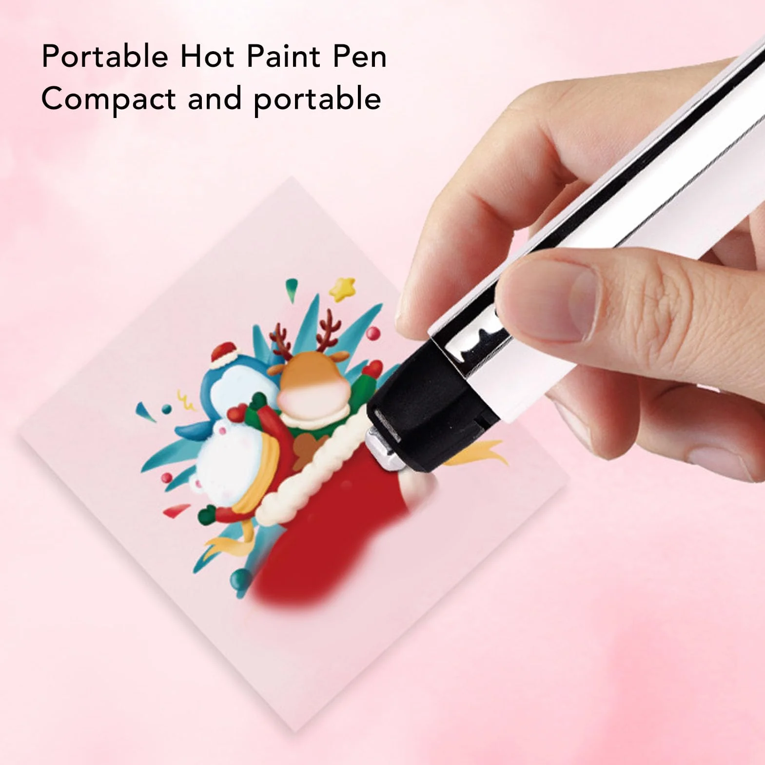 Penna Termica Attiva a Riscaldamento Rapido, Macchina per Pressatura a Caldo in Miniatura con Batteria Integrata per Vestiti e Cappelli