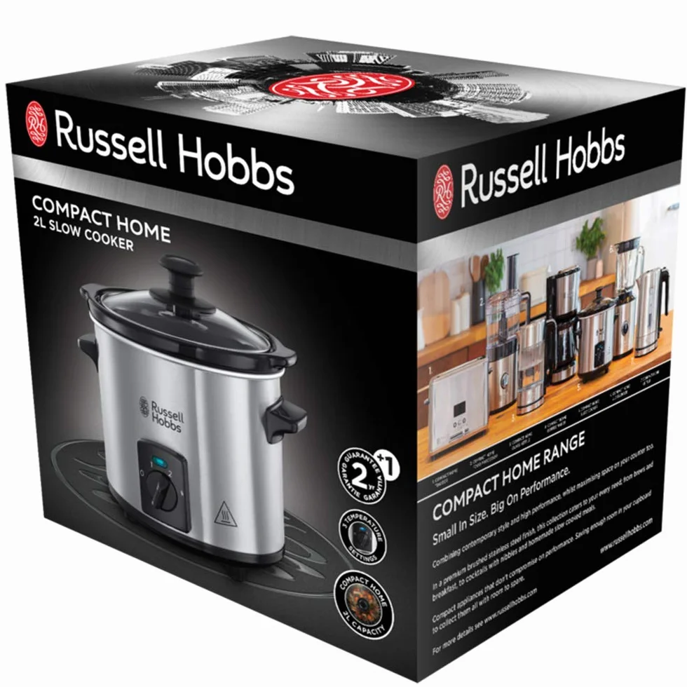 Russell Hobbs Compact Home Slow Cooker 25570-56 2L 145W Ceramica Acciaio Inox 3 temperature