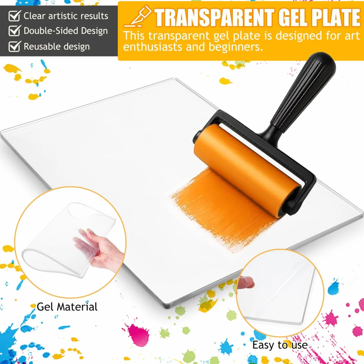 Piastra in gel A3 per disegno 40x28 cm riutilizzabile antiaderente
