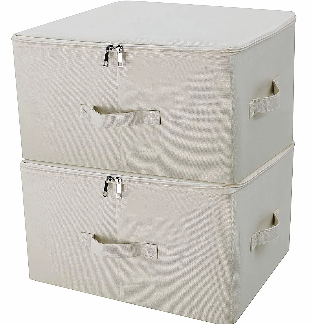 iwill CREATE PRO Jumbo Pieghevoli Contenitori di Stoccaggio con Lid, Beige, Confezione 2