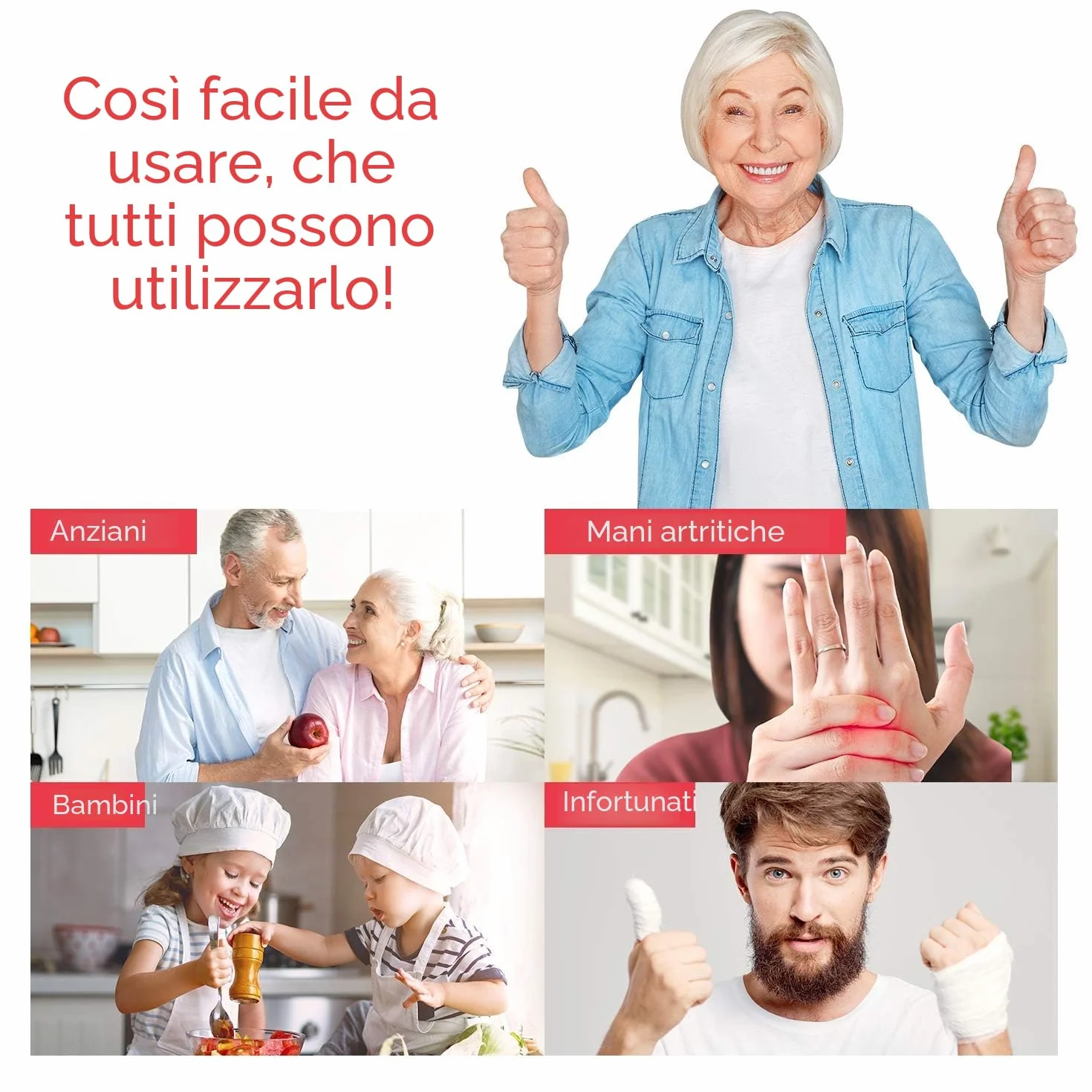 Apriscatole Elettrico Auto Kitchen Mama Automatico a Mani Libere a Batteria Bianco