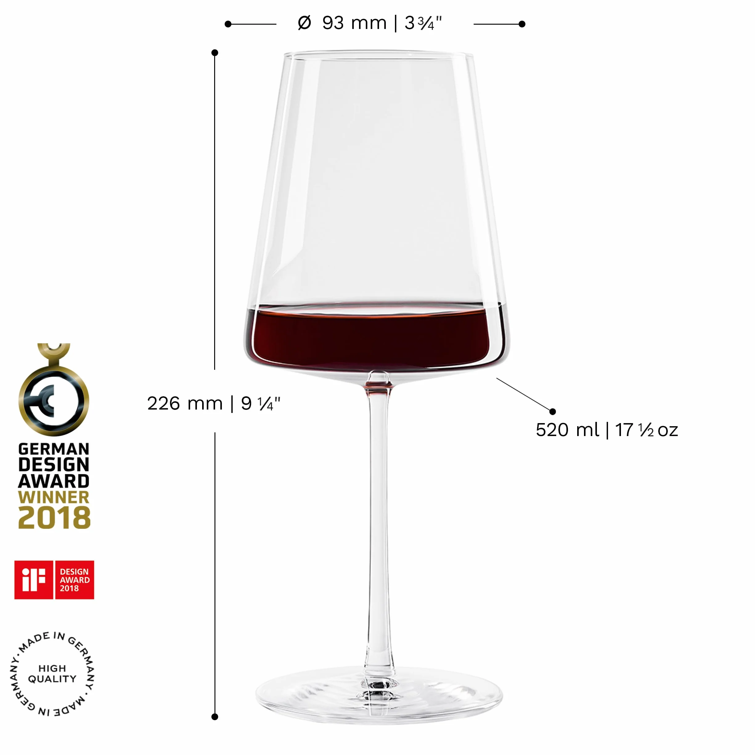 Stölzle Lausitz Calici Vino Rosso Power Set di 6, 520ml – Bicchieri per Vini Corposi, Lavabili in Lavastoviglie