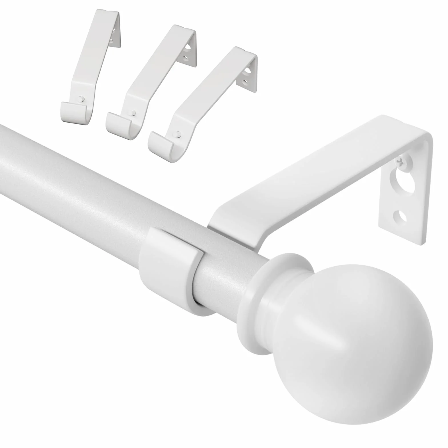 Bastone tenda 3 metri bianco metallo regolabile 5/8 diametro 80-300 cm set con staffa