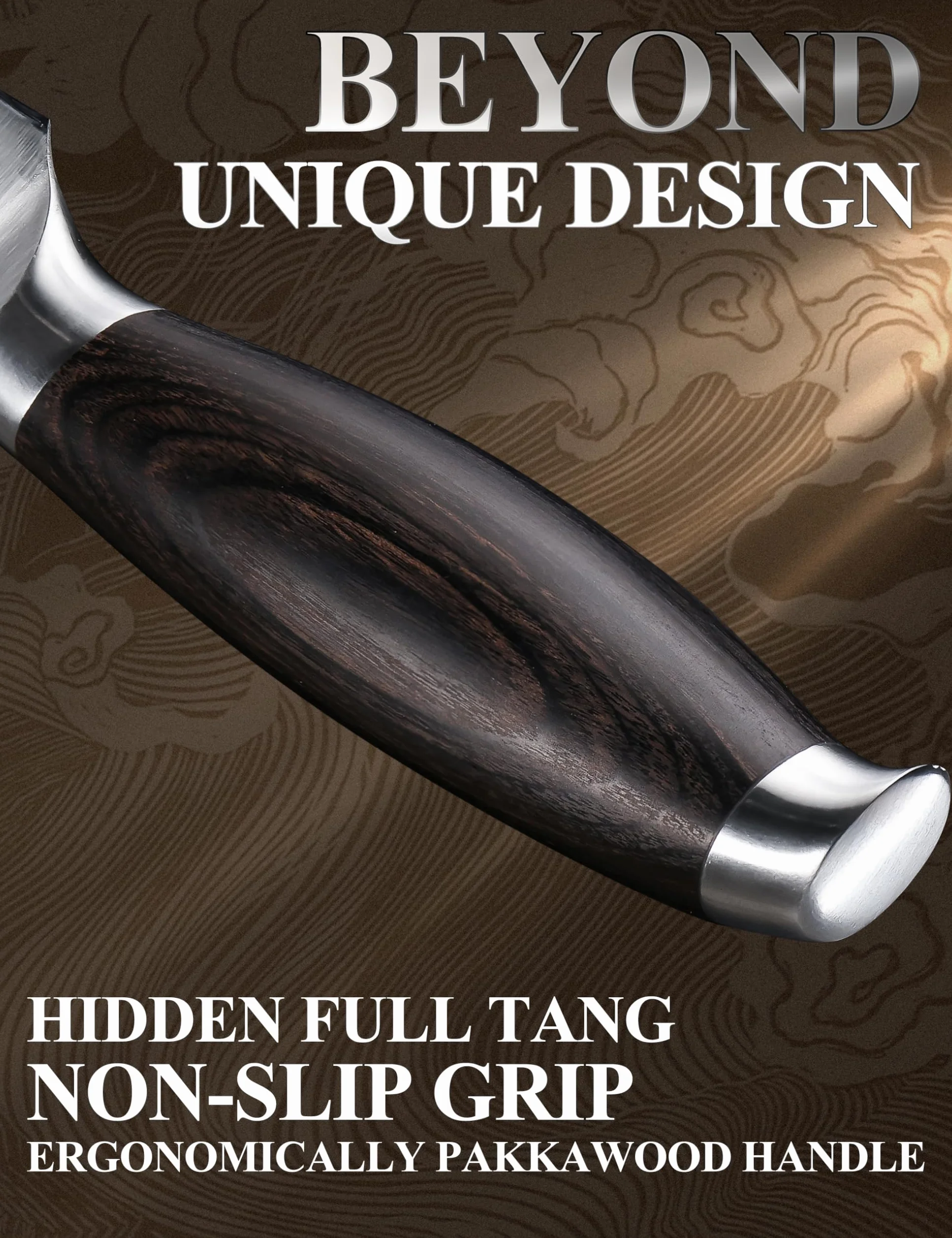 WILDMOK Coltello intagliato 20,5 cm, coltello da taglio della carne, coltello da barbecue in acciaio inossidabile tedesco con manico ergonomico, regali imballati