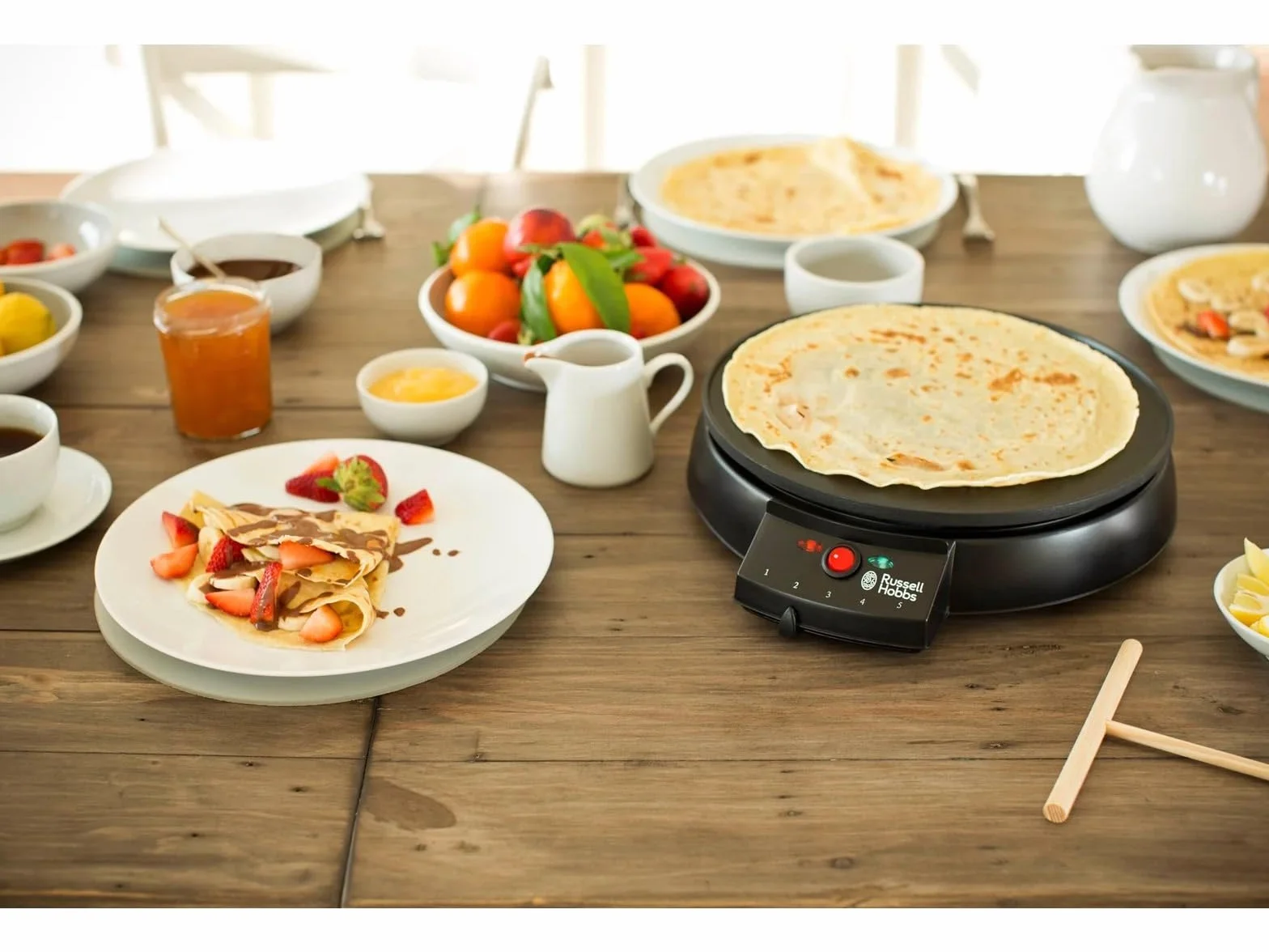 Russell Hobbs Padella Crepes Crepiera Antiaderente 1000 W Acciaio Inox 20920-56
