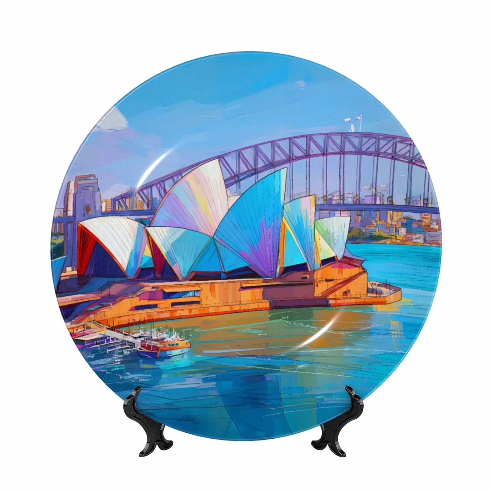 Pennarello Sydney Opera House Bone China talerz dekoracyjny porcelanowy 4 rozmiary zestaw do ściany i stołu