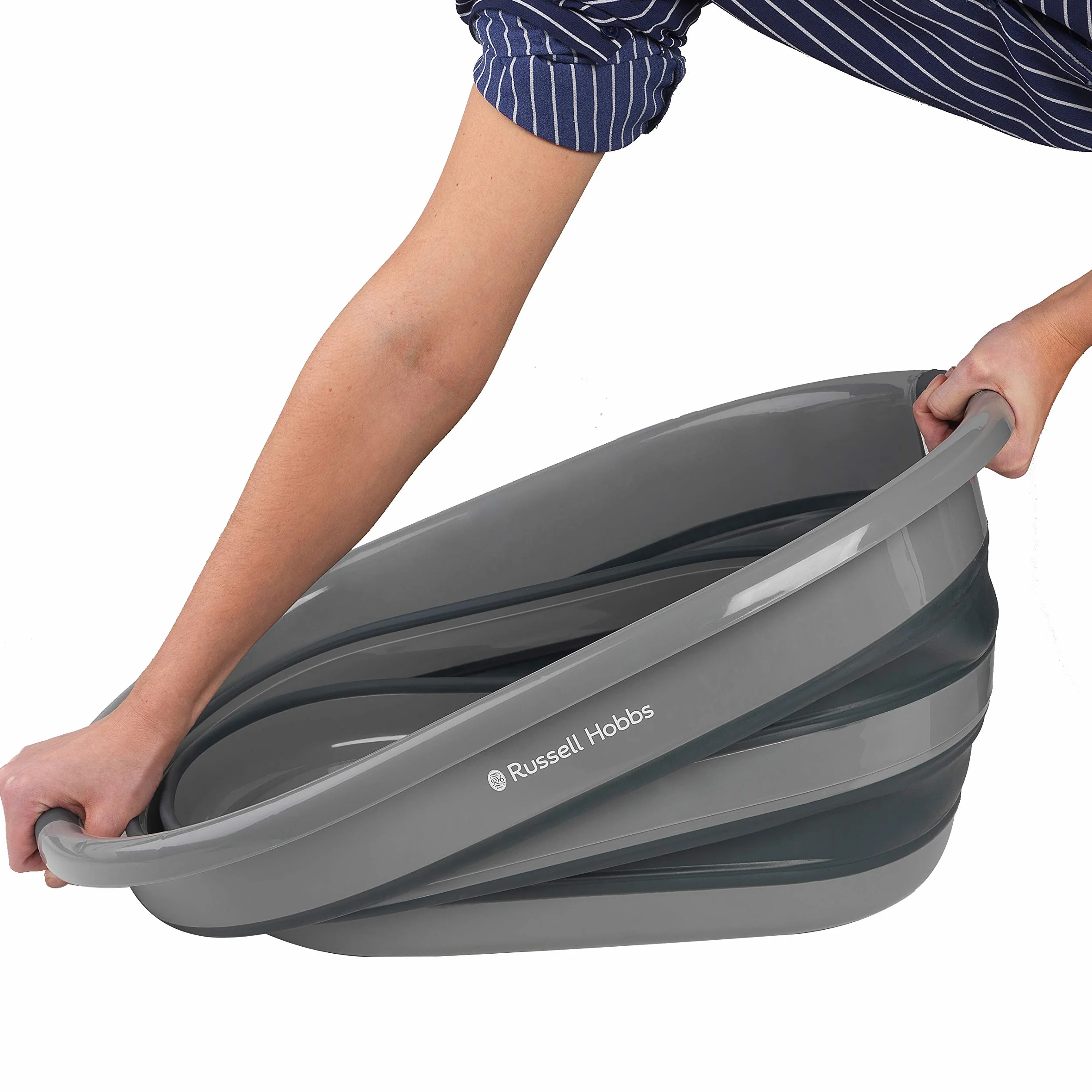 Russell Hobbs Cesto della Biancheria 27L Pieghevole Plastica Nero/Grigio