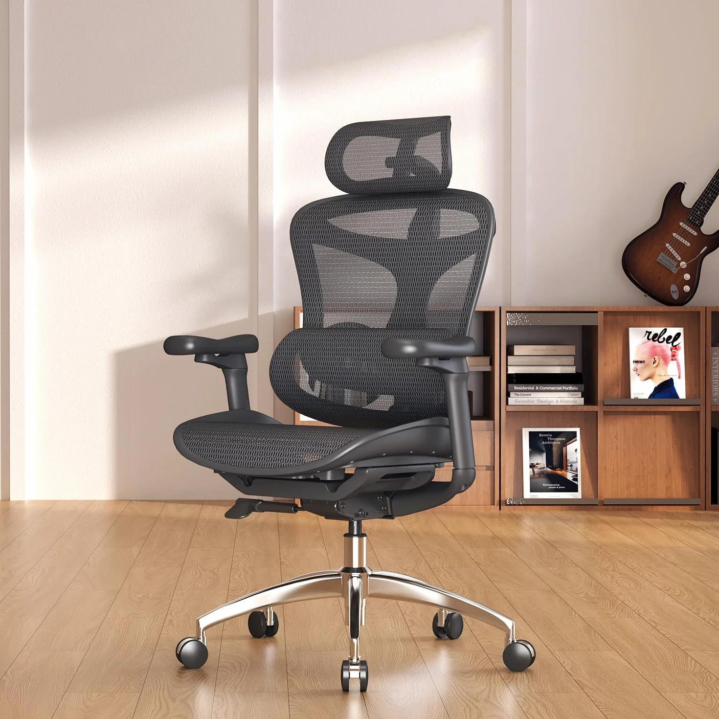 SIHOO Doro C300 Sedia Ufficio Ergonomica con Braccioli Ultra Morbidi in 3D, Supporto Lombare Dinamico per Sedia scrivania a Casa, Sedia da Scrivania con Schienale Regolabile,2 confezioni(Nero)