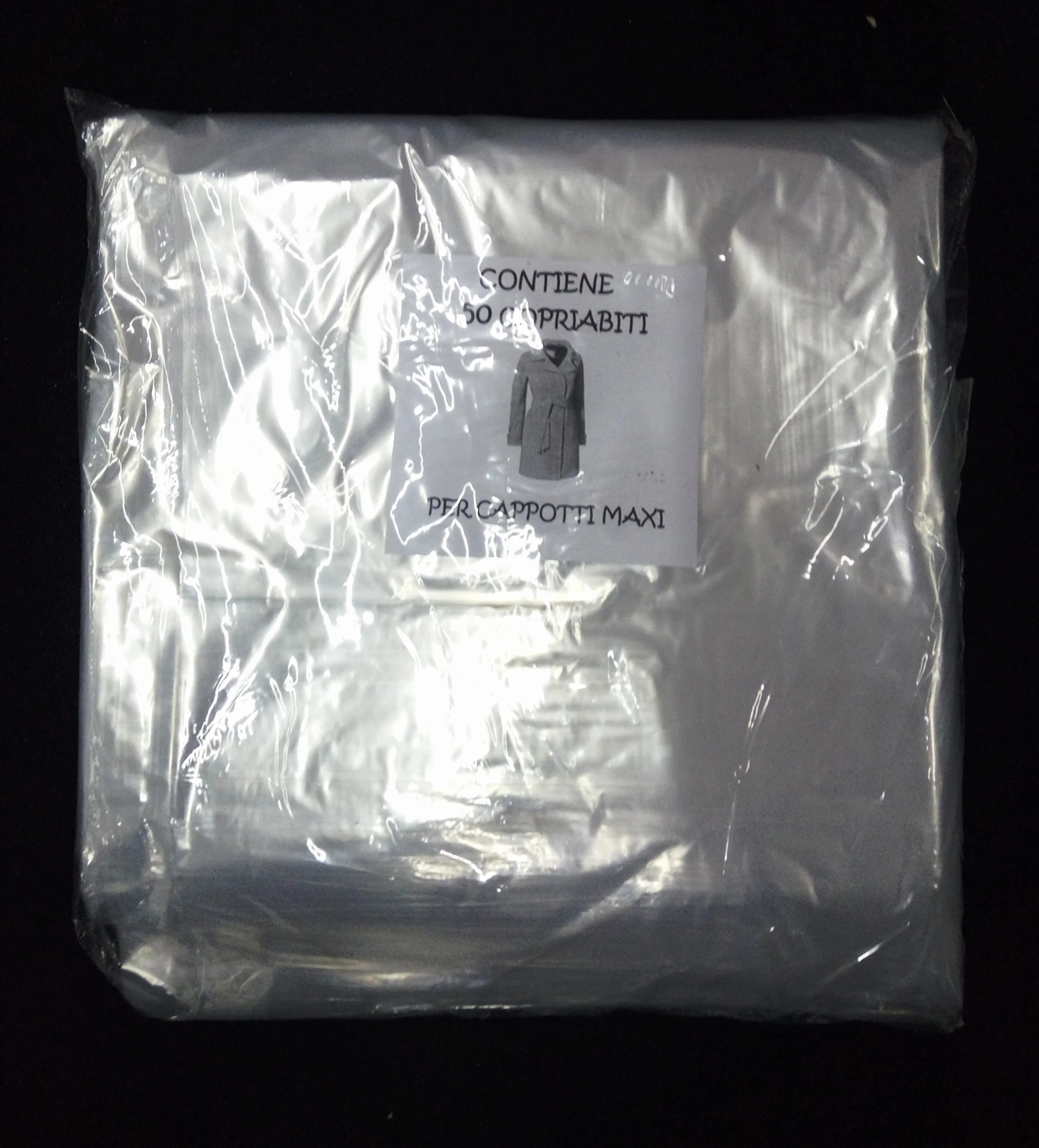 Copri Vestiti Lunghi 60x150 cm POLIETILENE 50 Pezzi Trasparente per Lavanderia