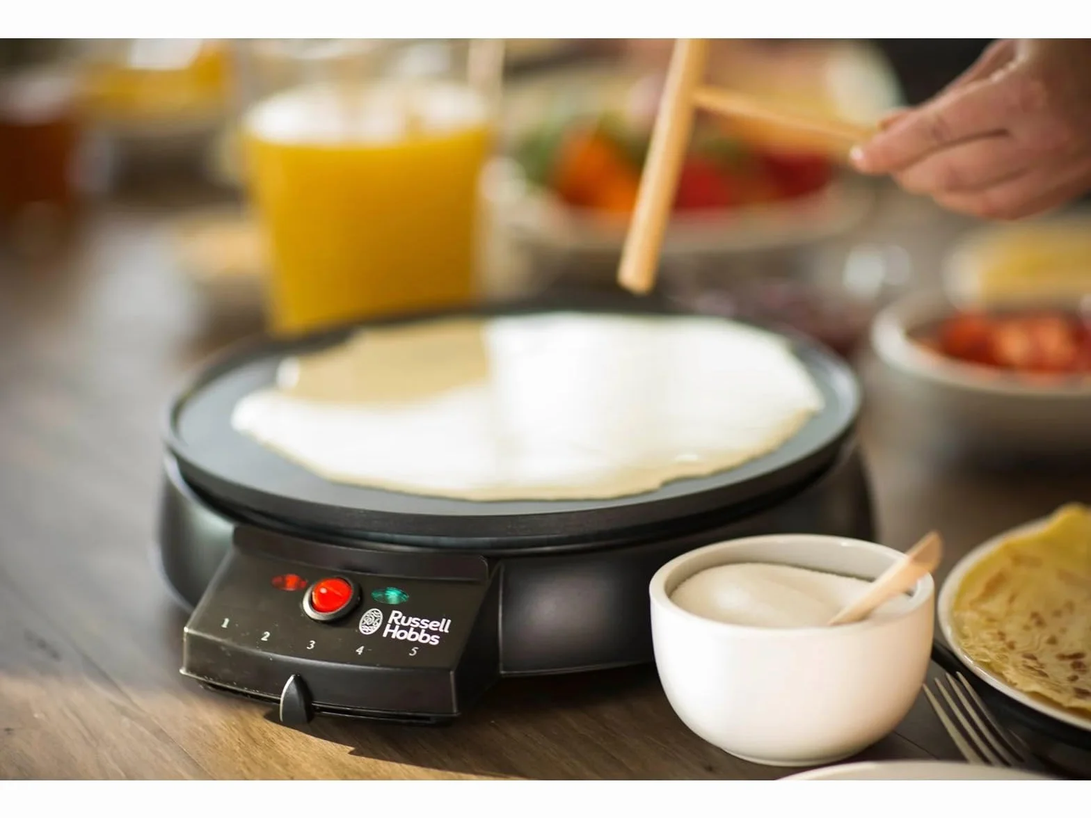 Russell Hobbs Padella Crepes Crepiera Antiaderente 1000 W Acciaio Inox 20920-56