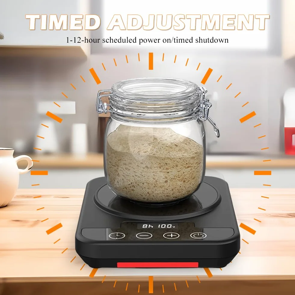 Lievito naturale set base 21-49°C timer 12 ore regolazione 1°C nero