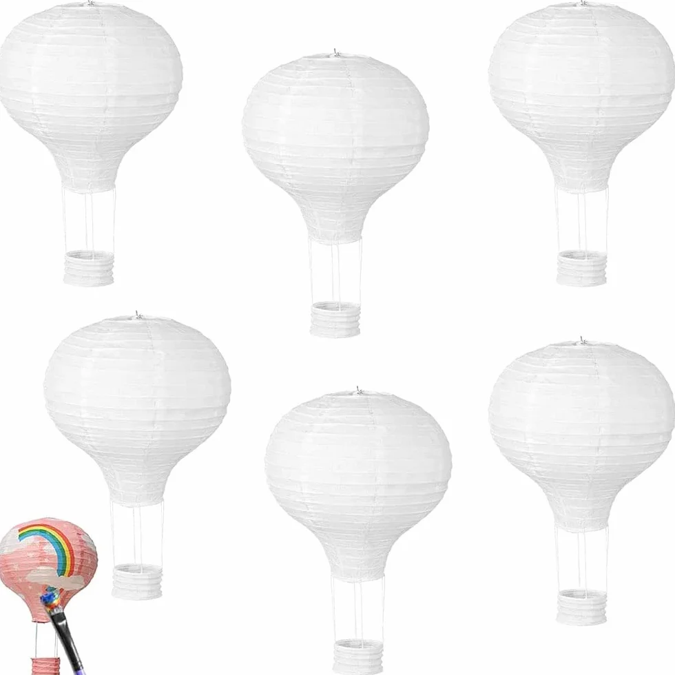 Lanterne Decorative In Carta a Forma Di Mongolfiera, Paralumi Mongolfiera Da Appendere, Lanterne Volanti Per Decorazione Compleanno Matrimonio Baby Shower DIY