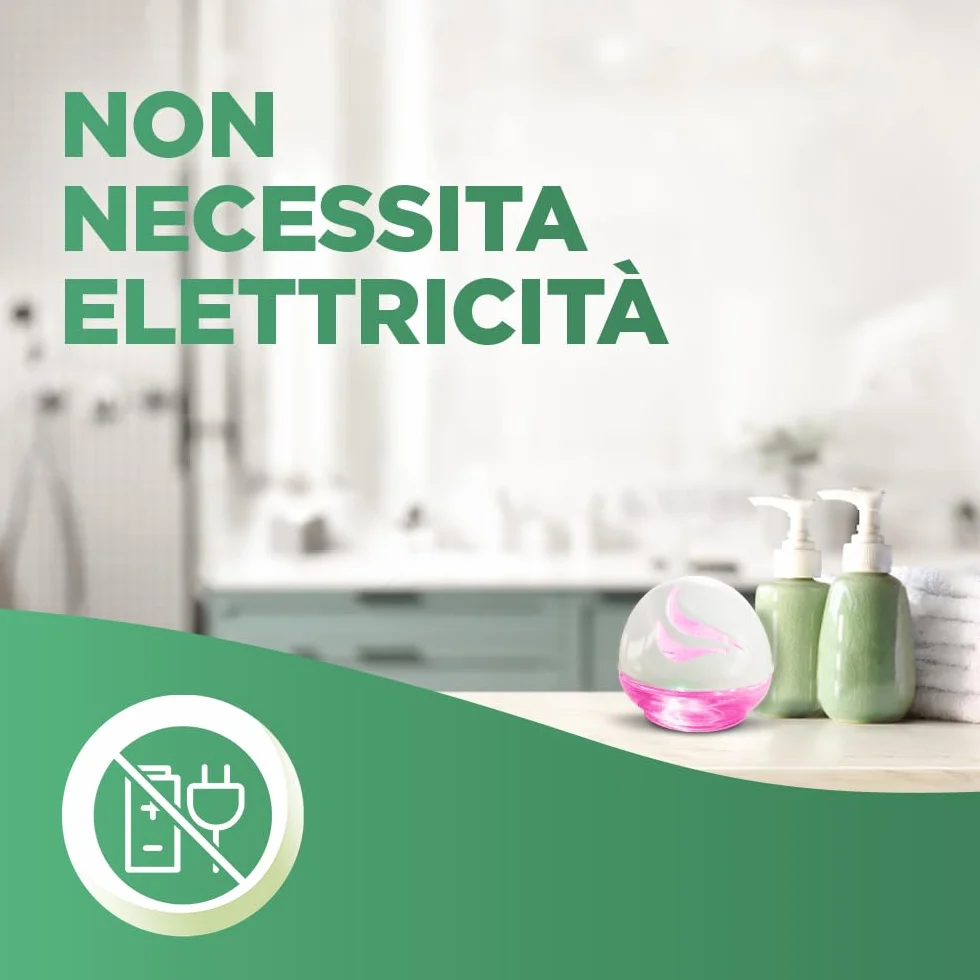 Airwick Profumatore per Bagno, Confezione da 6 Profumatori Active Fresh Bagno da 74ml, al profumo di Magnolia, Deodorante Ambiente 75ml