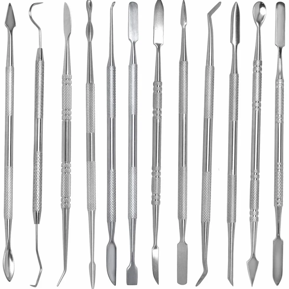 MMOBIEL cera intaglio set 12 pezzi acciaio inox scalpello doppia estremità