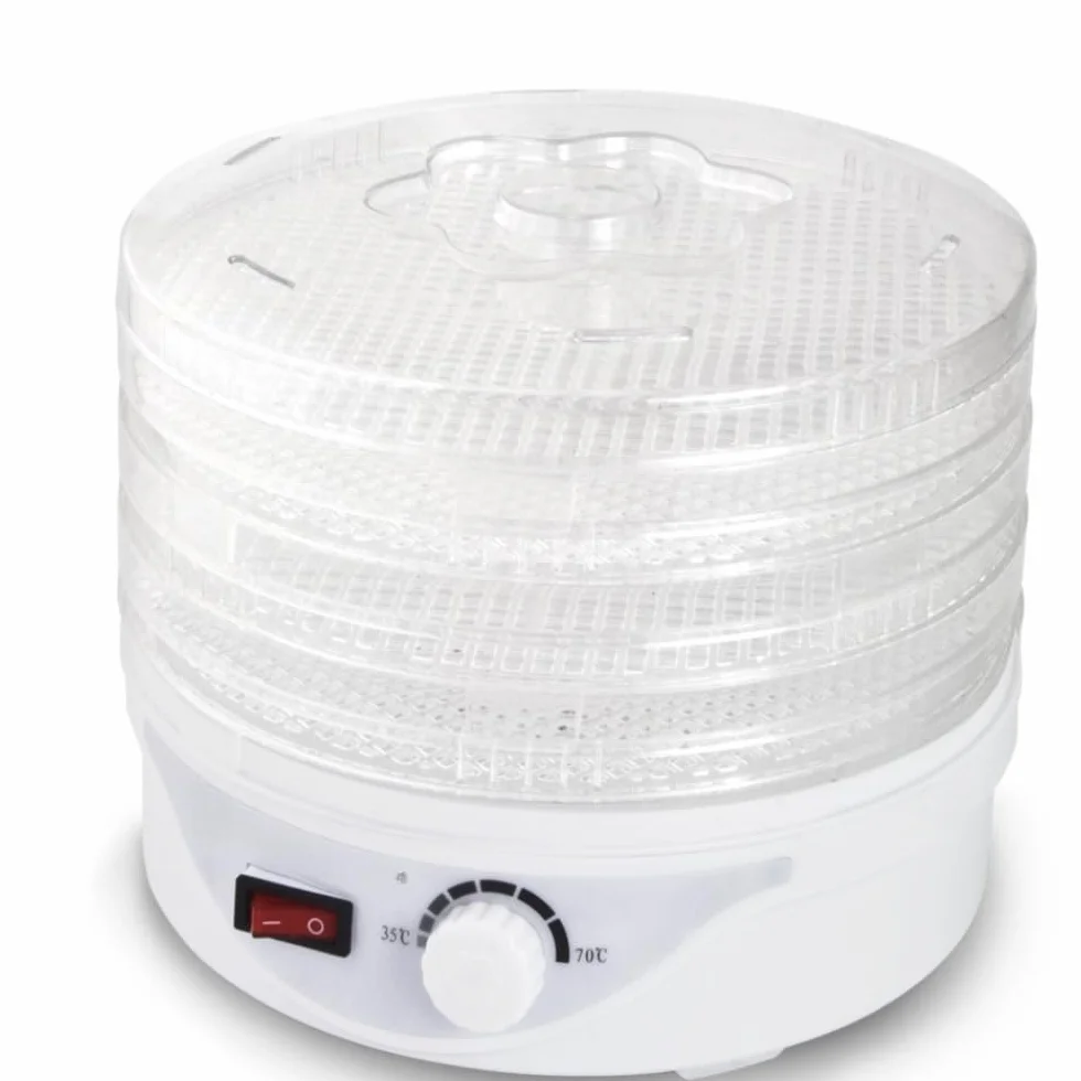 Essiccatore Alimentare 250W con 4 Vassoi – Essiccatore per Funghi, Frutta e Verdura Essiccatore per Alimenti Compatto, 8 Programmi, Ventola Potente, Facile da Usare
