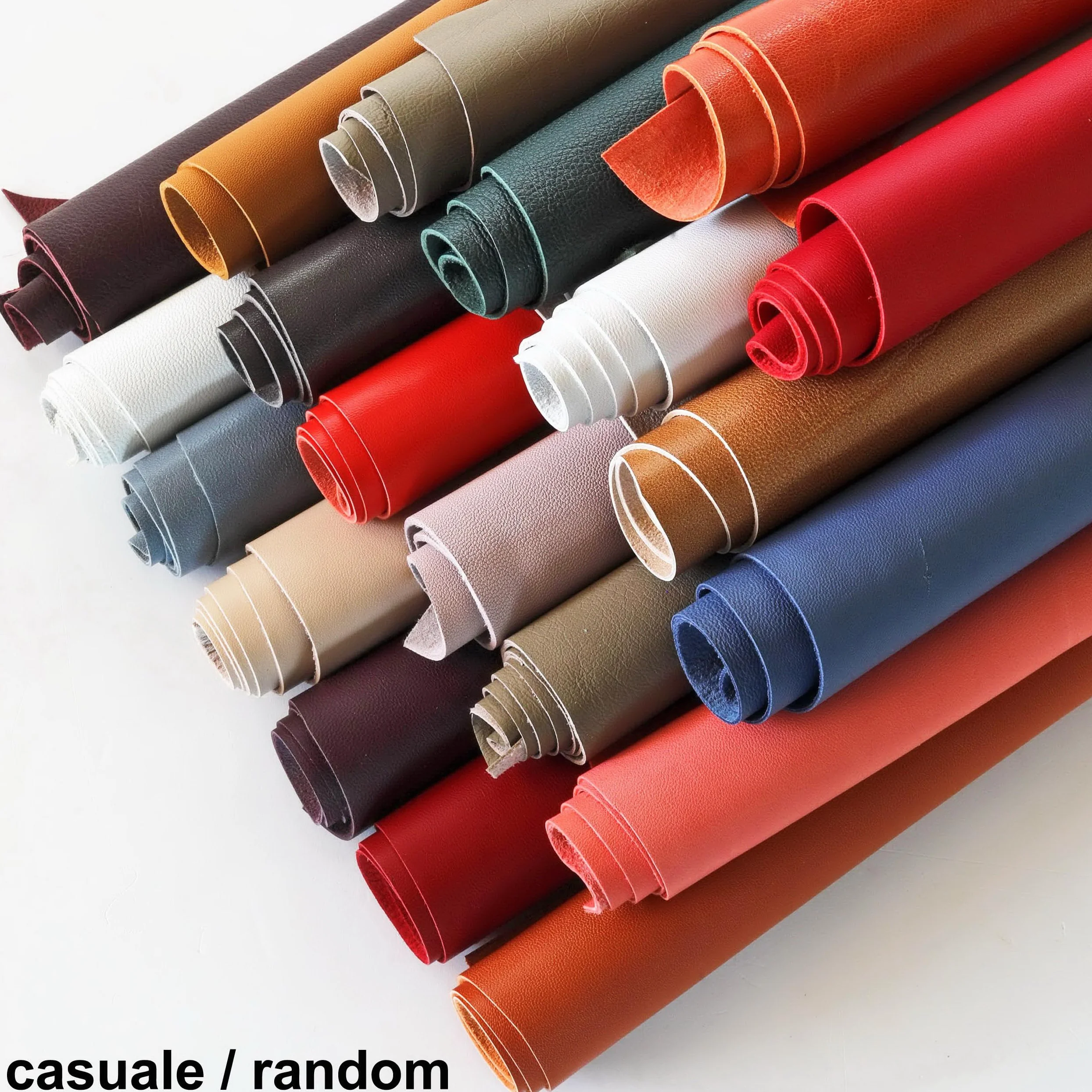 La Garzarara Scampoli di Pelle Morbidi Nappa e Capretto 20x25-40x40 cm 0,500 kg Selezione Casuale per Cucito