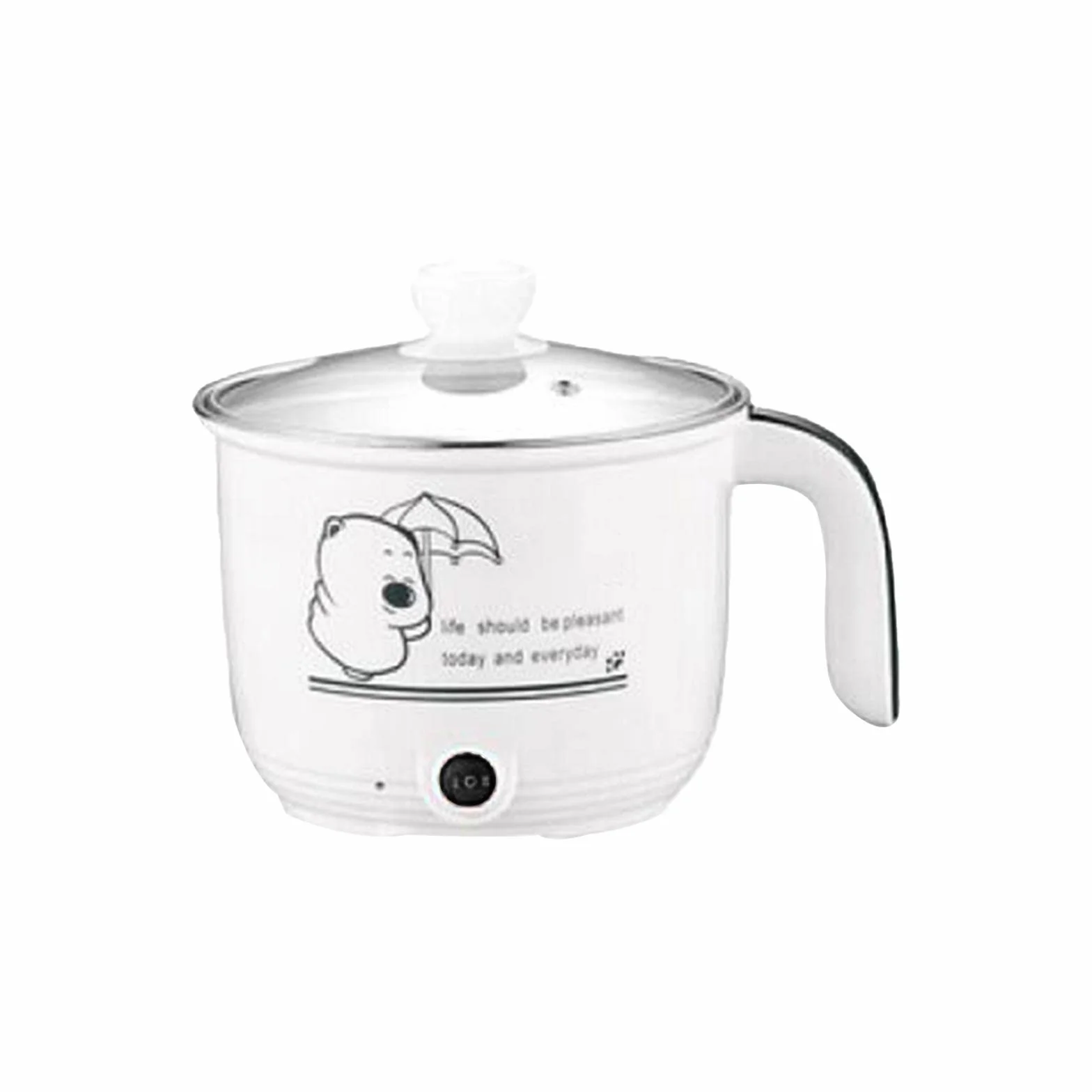 Milageto Pentola Elettrica Antiaderente, Fornello per Tagliatelle e Ramen, Bianco